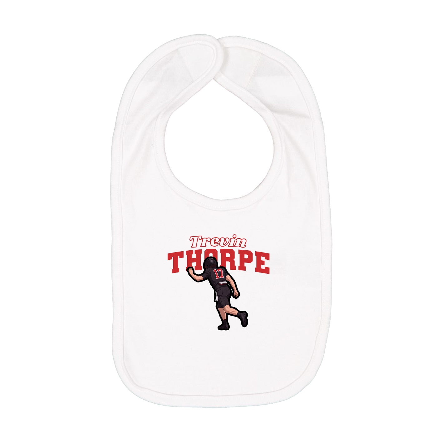 Infant Bib — Name Arch in White