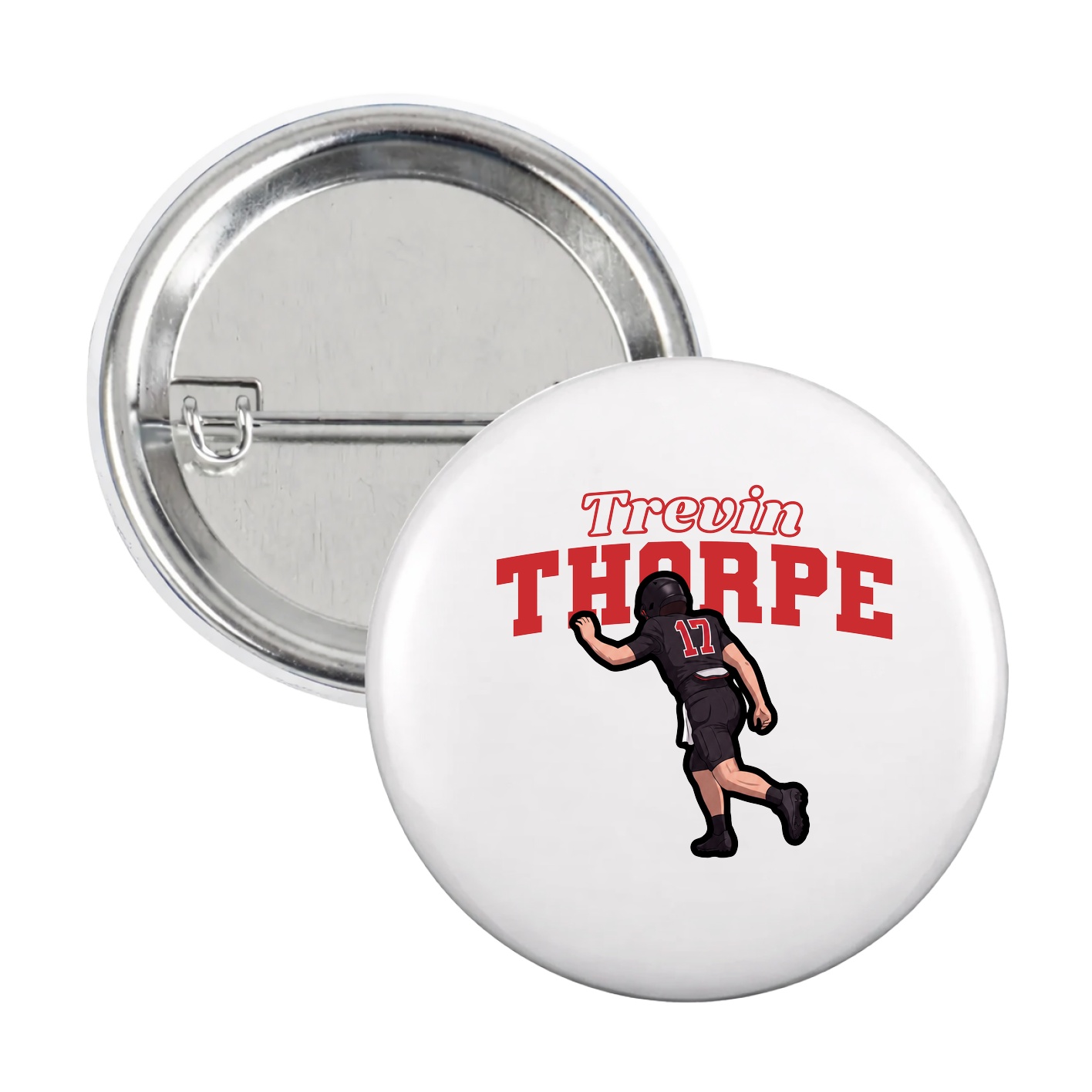 Game Day Button — Name Arch in White