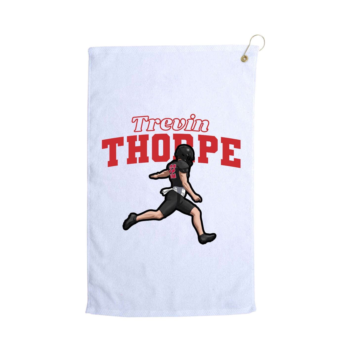 Golf Towel — Name Arch in White