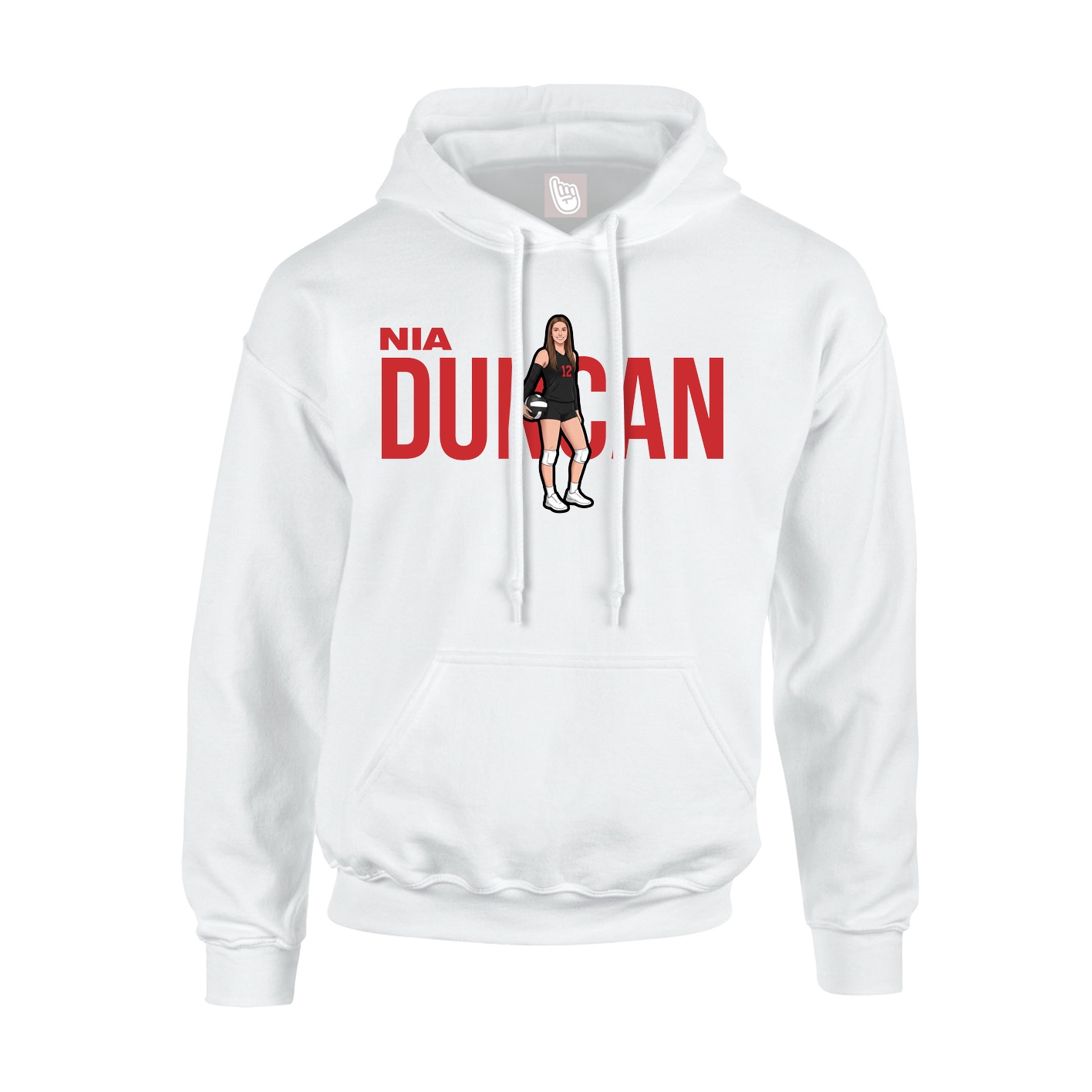 Youth Hoodie — Player Name in White