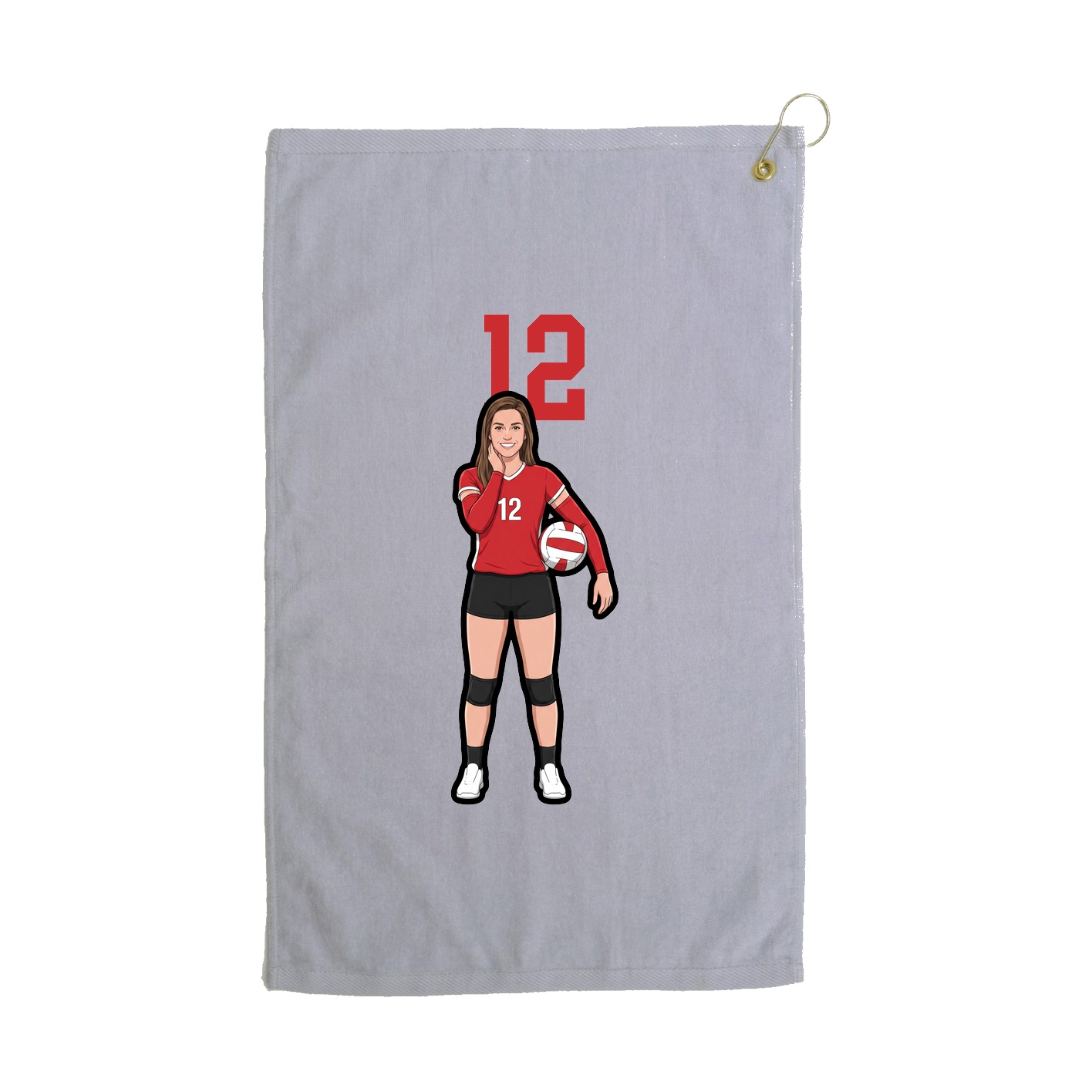 Golf Towel — Number Top in Grey