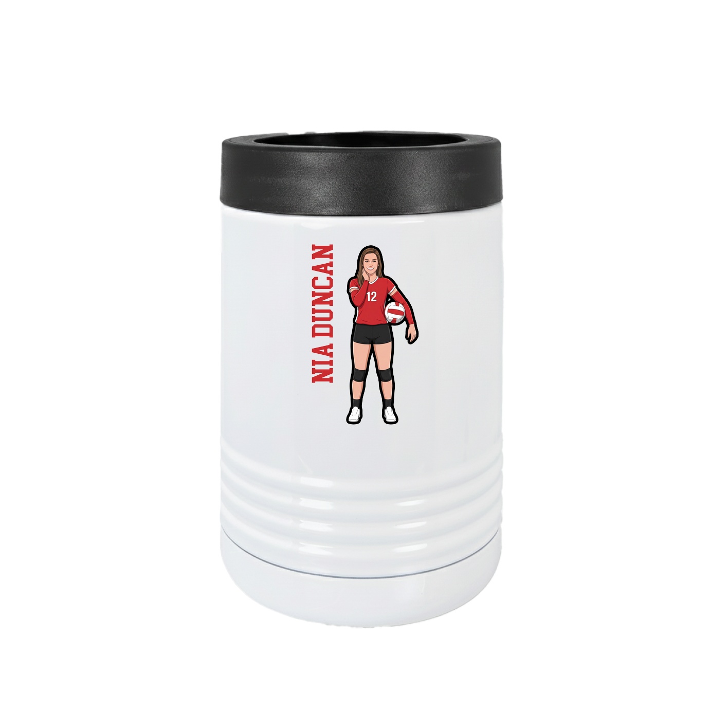 Beverage Holder — Name Vertical in White