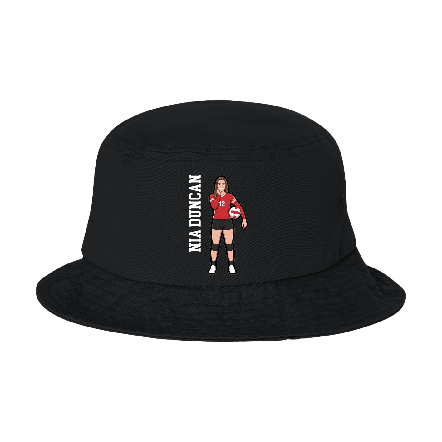 Bucket Cap — Name Vertical in Black