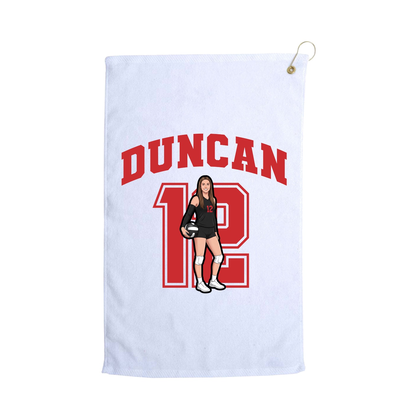 Golf Towel — Number in White