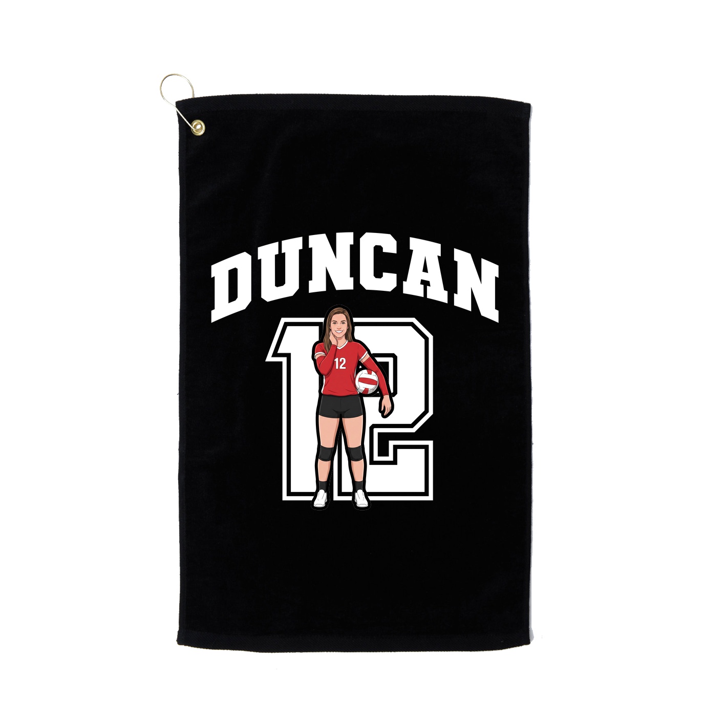 Golf Towel — Number in Black