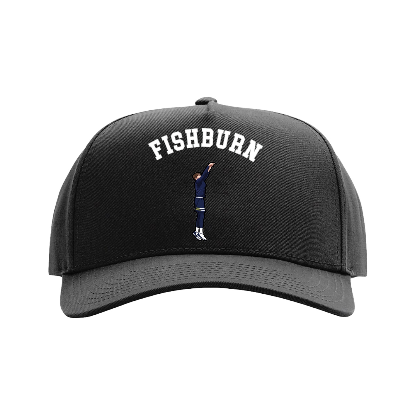 Full Fabric Five-Panel Champ Cap — Shirsey Arch in Black