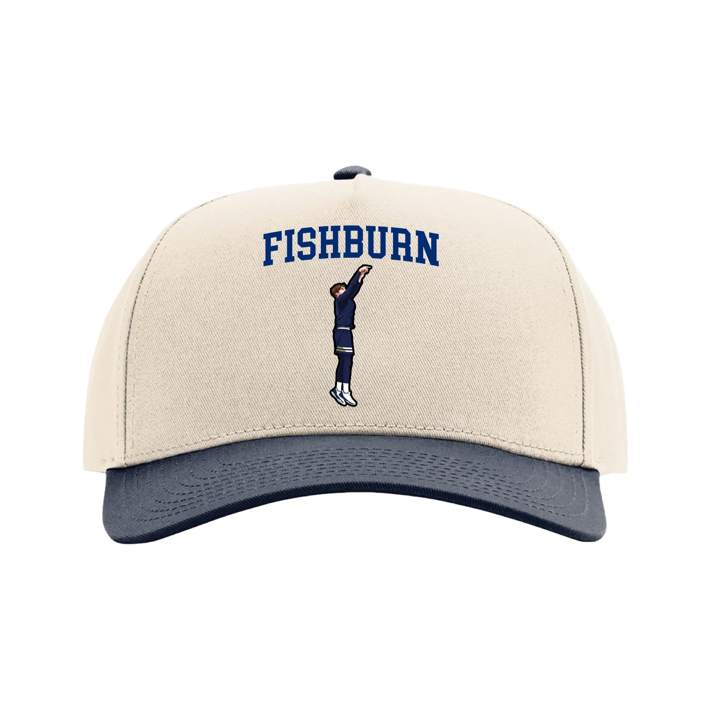 Full Fabric Five-Panel Champ Cap — Shirsey in Cream/Navy