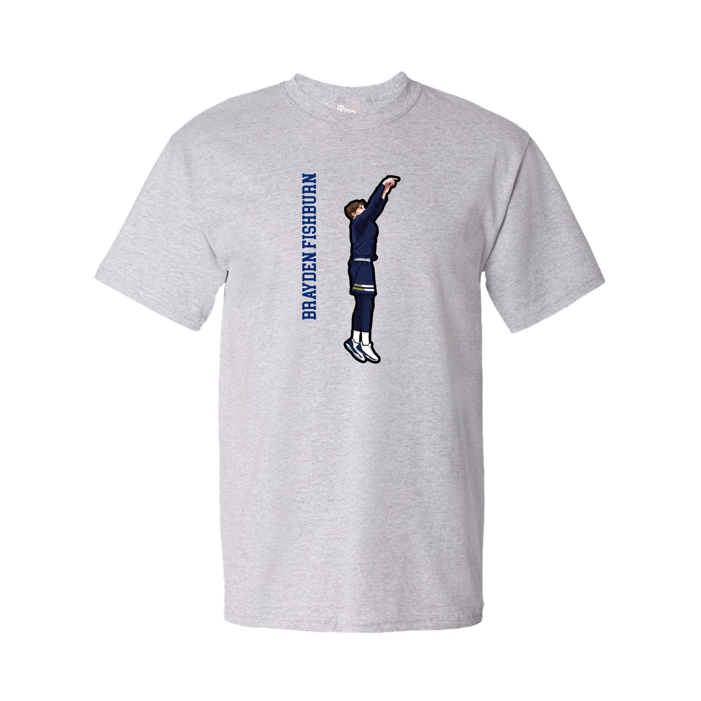 Tee — Name Vertical in Grey