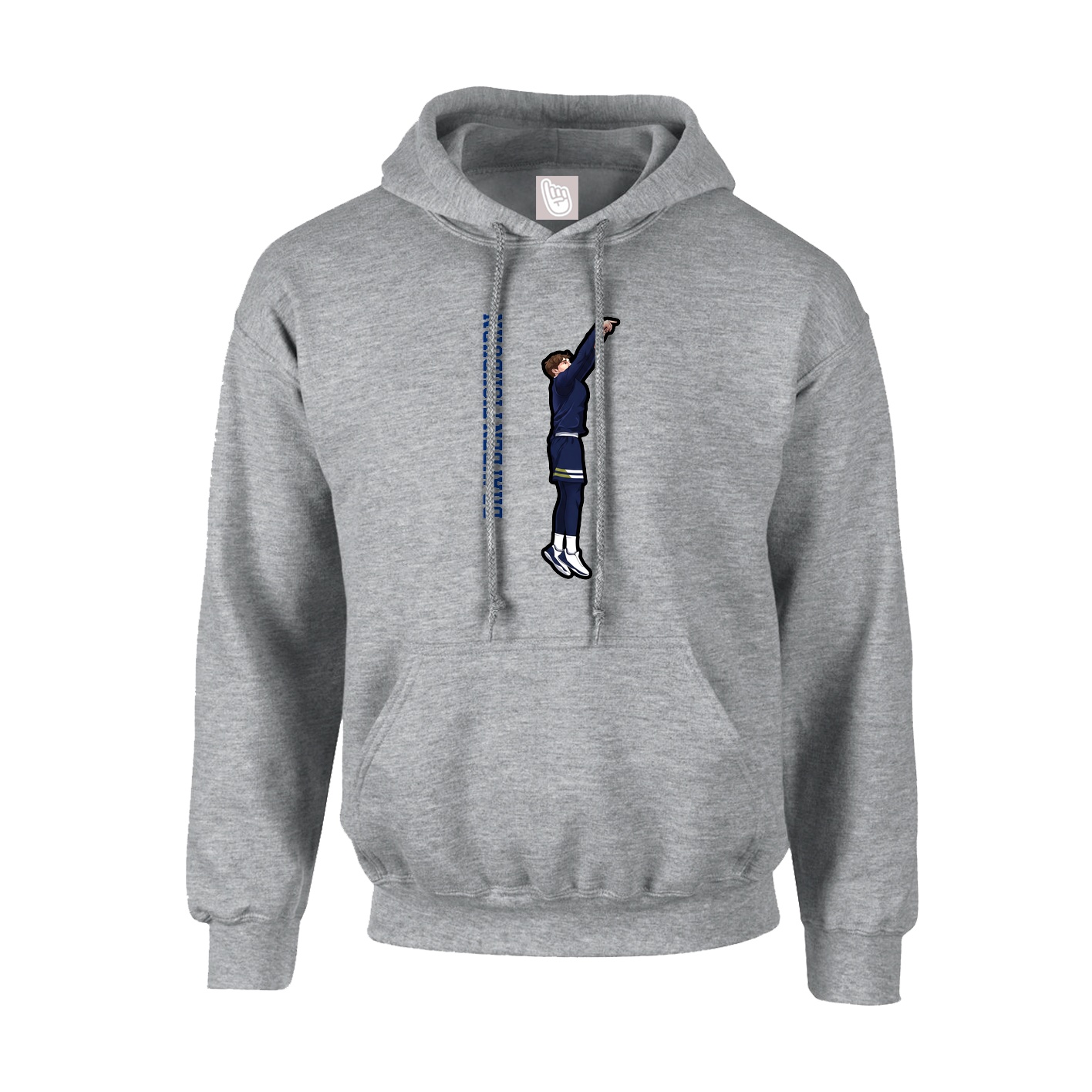 Hoodie — Name Vertical in Grey