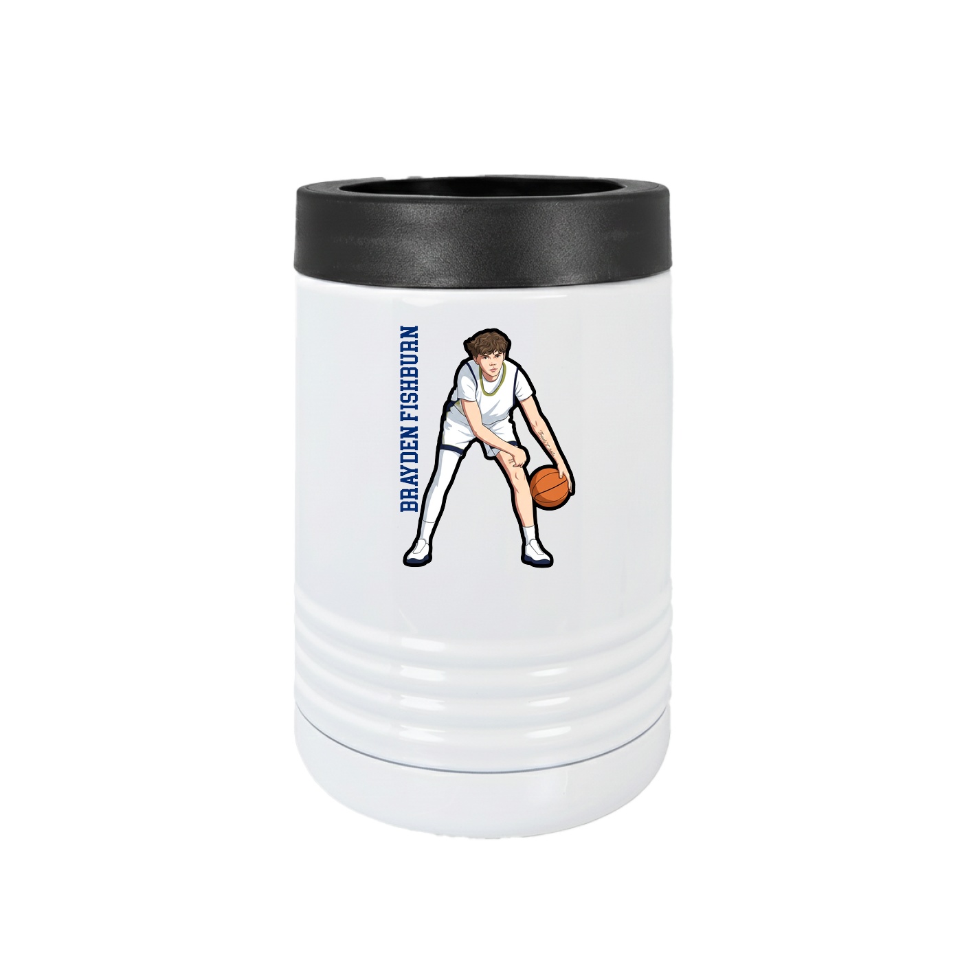 Beverage Holder — Name Vertical in White