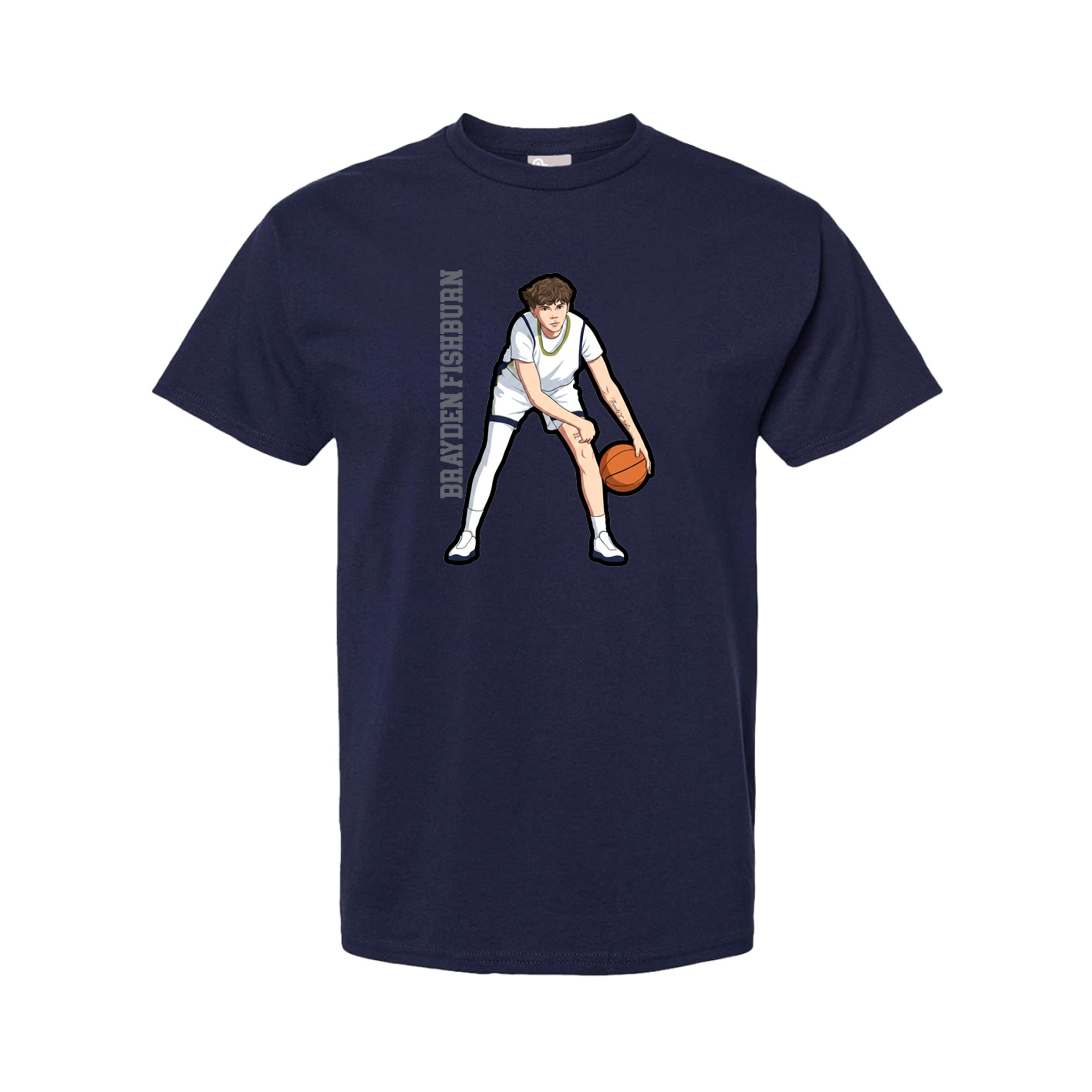 Youth Tee — Name Vertical in Navy