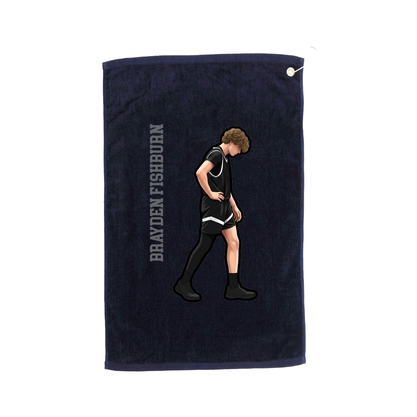 Golf Towel — Name Vertical in Navy