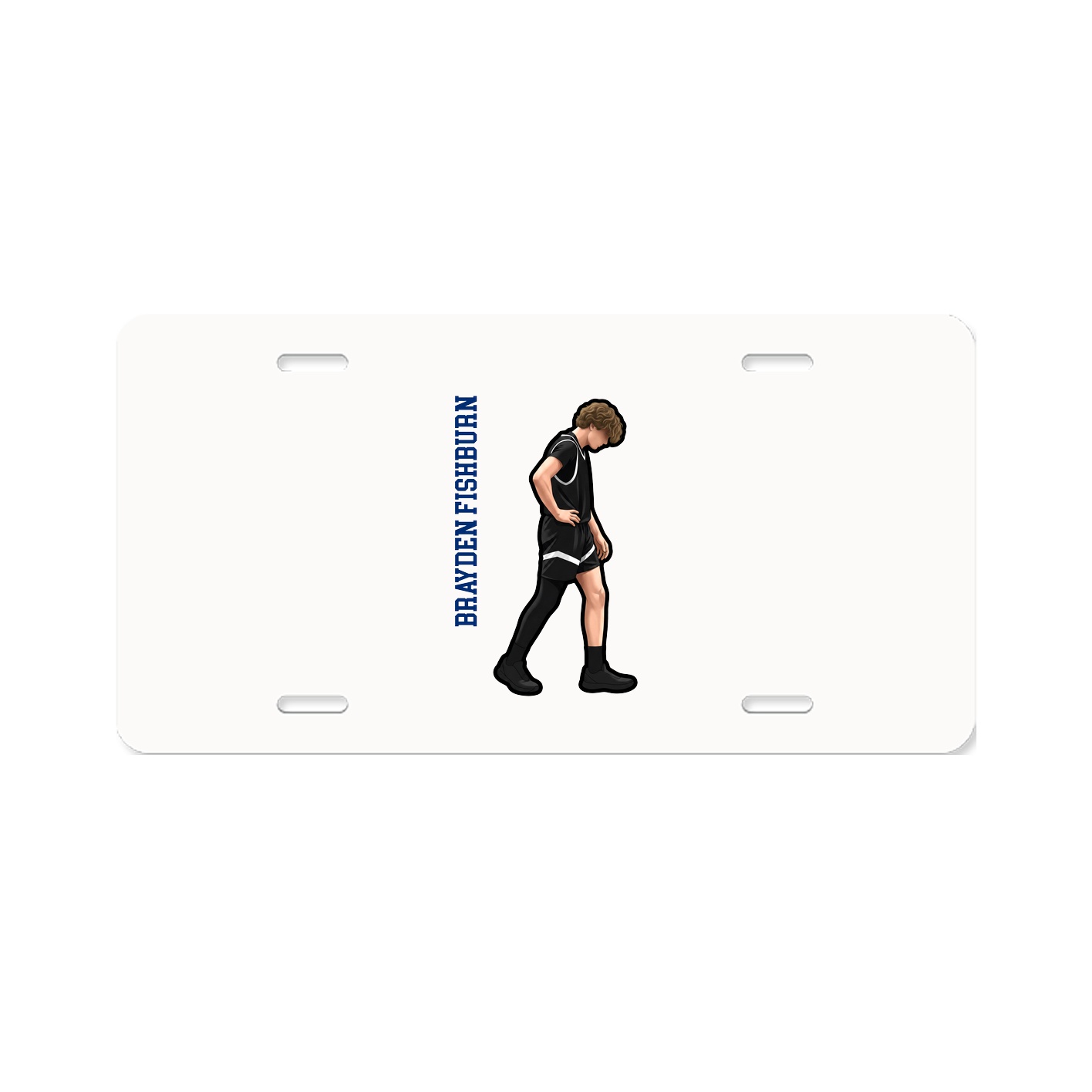 License Plate — Name Vertical in Classic