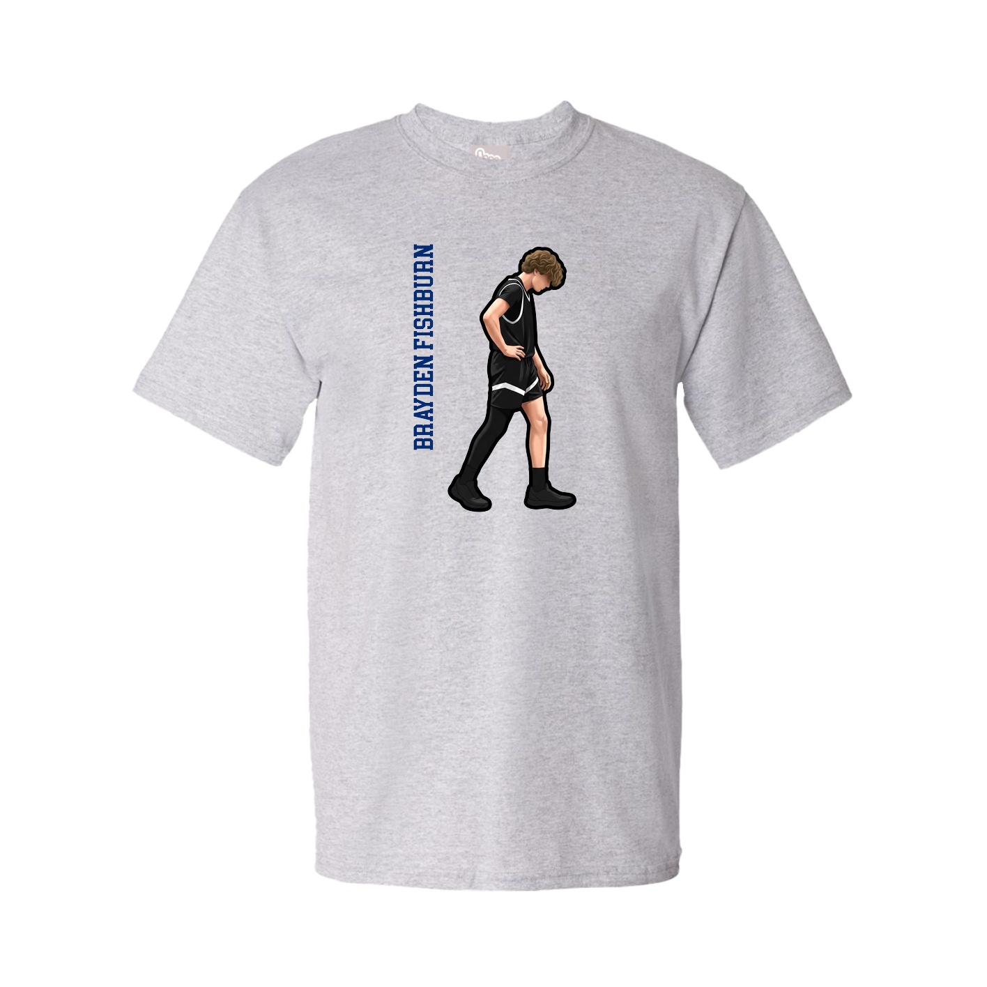 Tee — Name Vertical in Grey