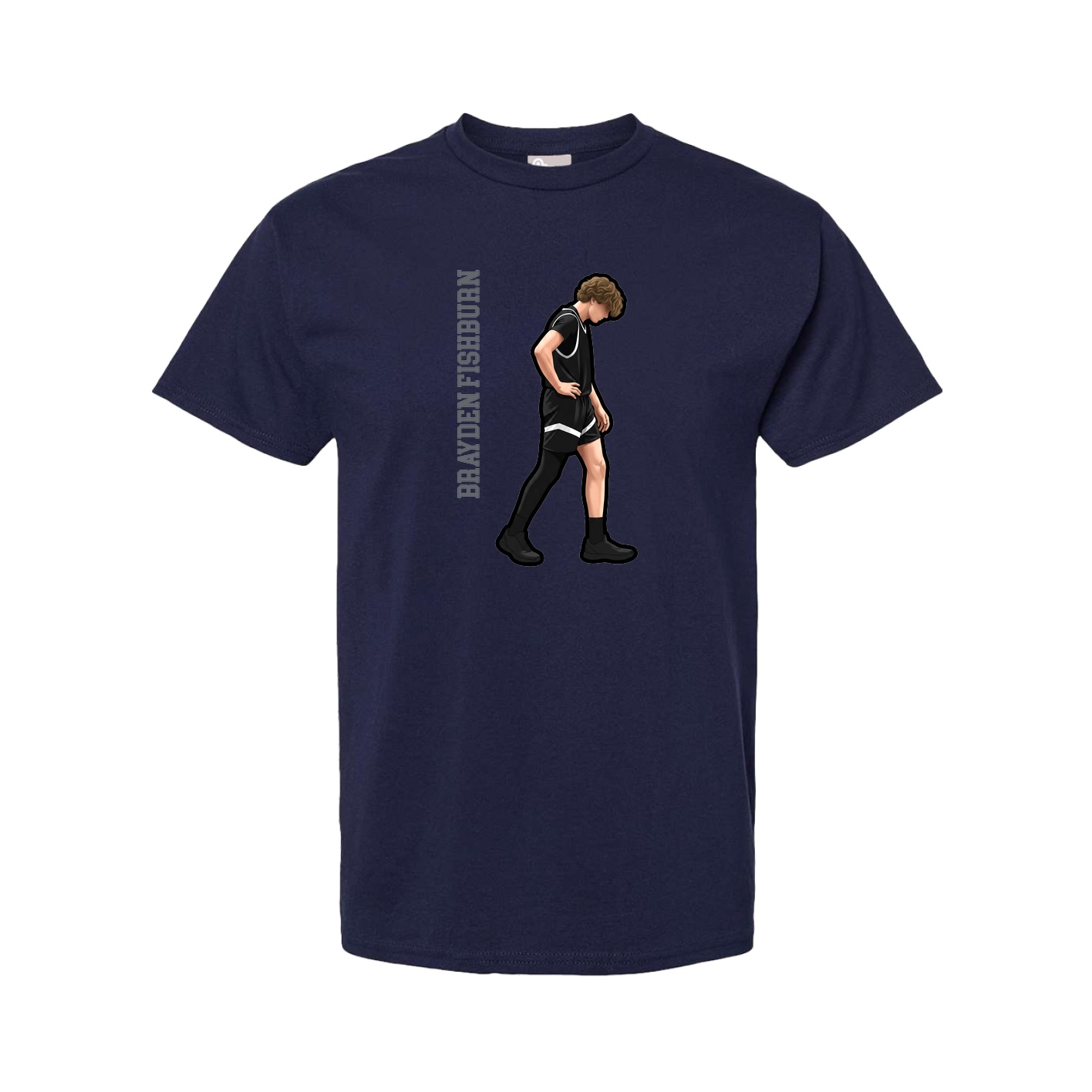 Tee — Name Vertical in Navy