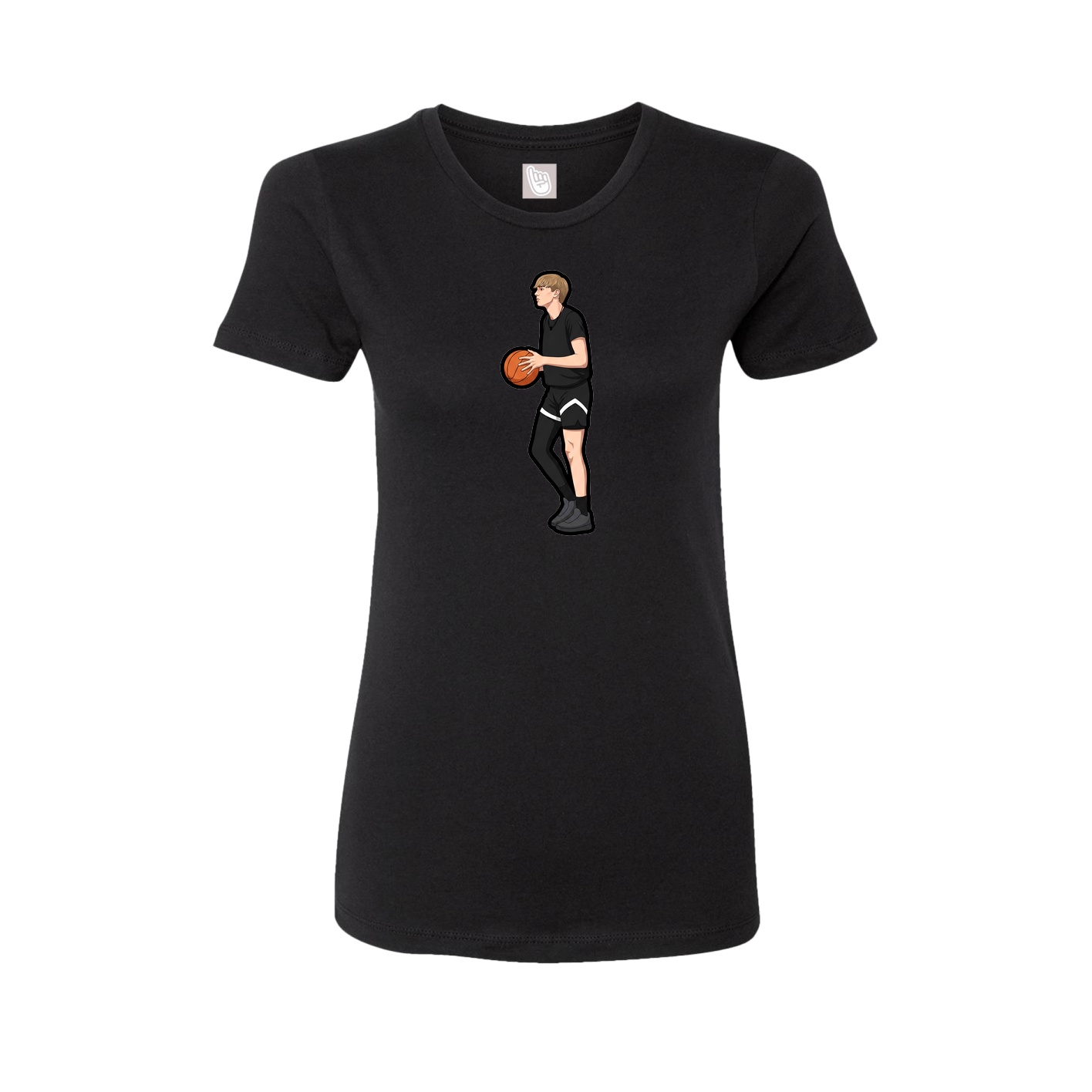 Womens Tee — Name Vertical in Black