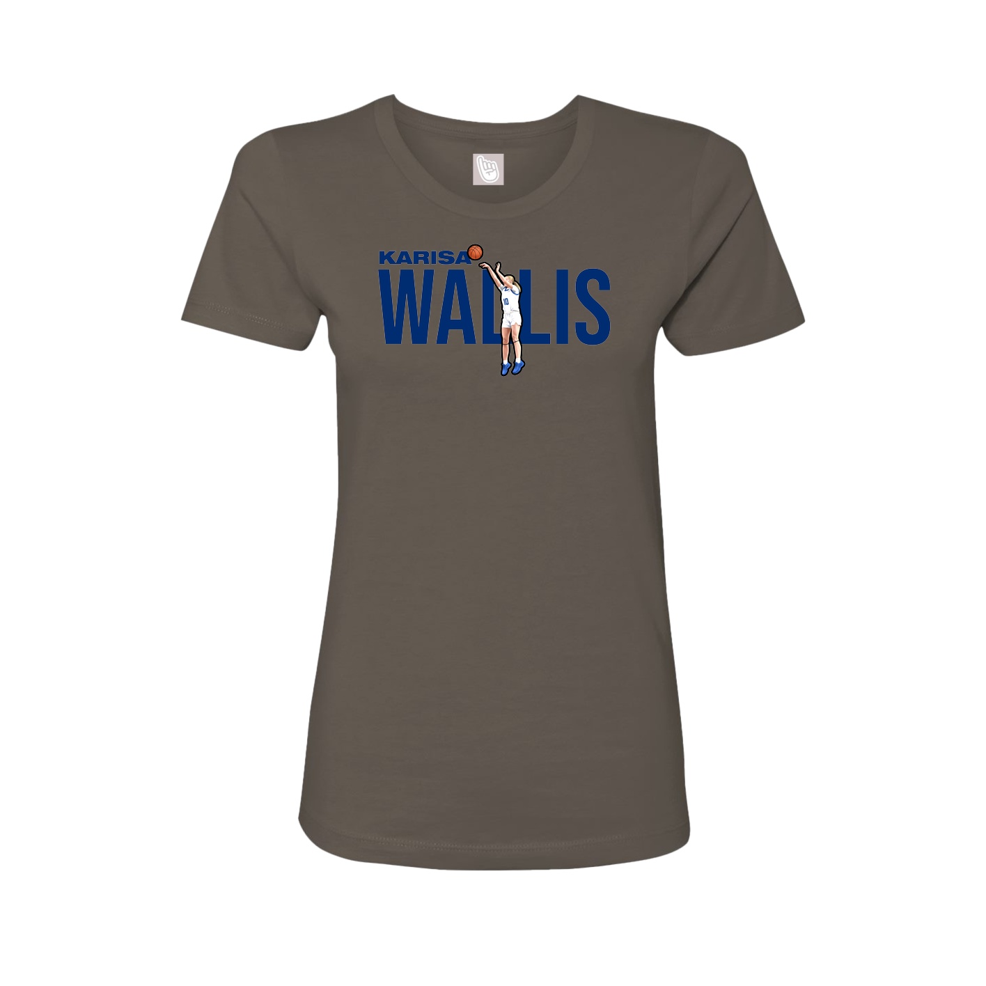 Fitted Women's Tee — Player Name in Grey