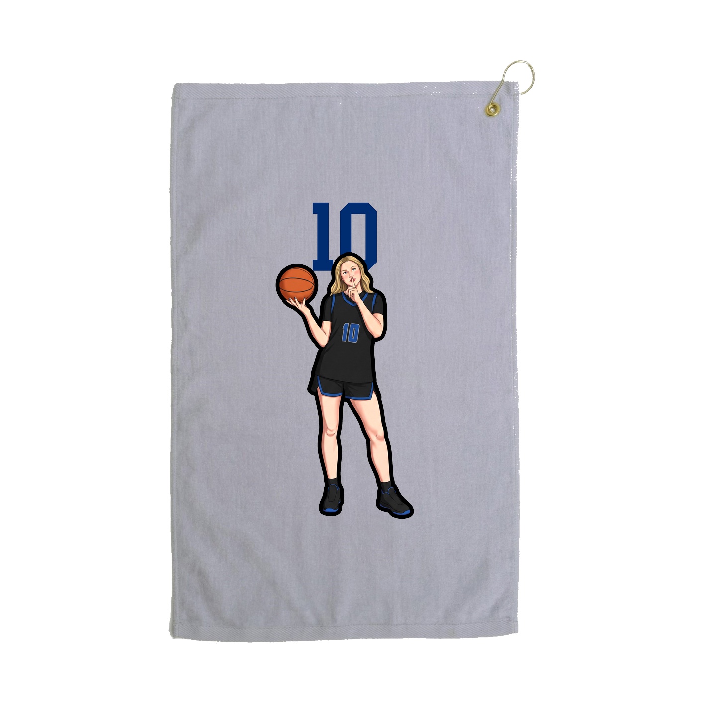 Golf Towel — Number Top in Grey