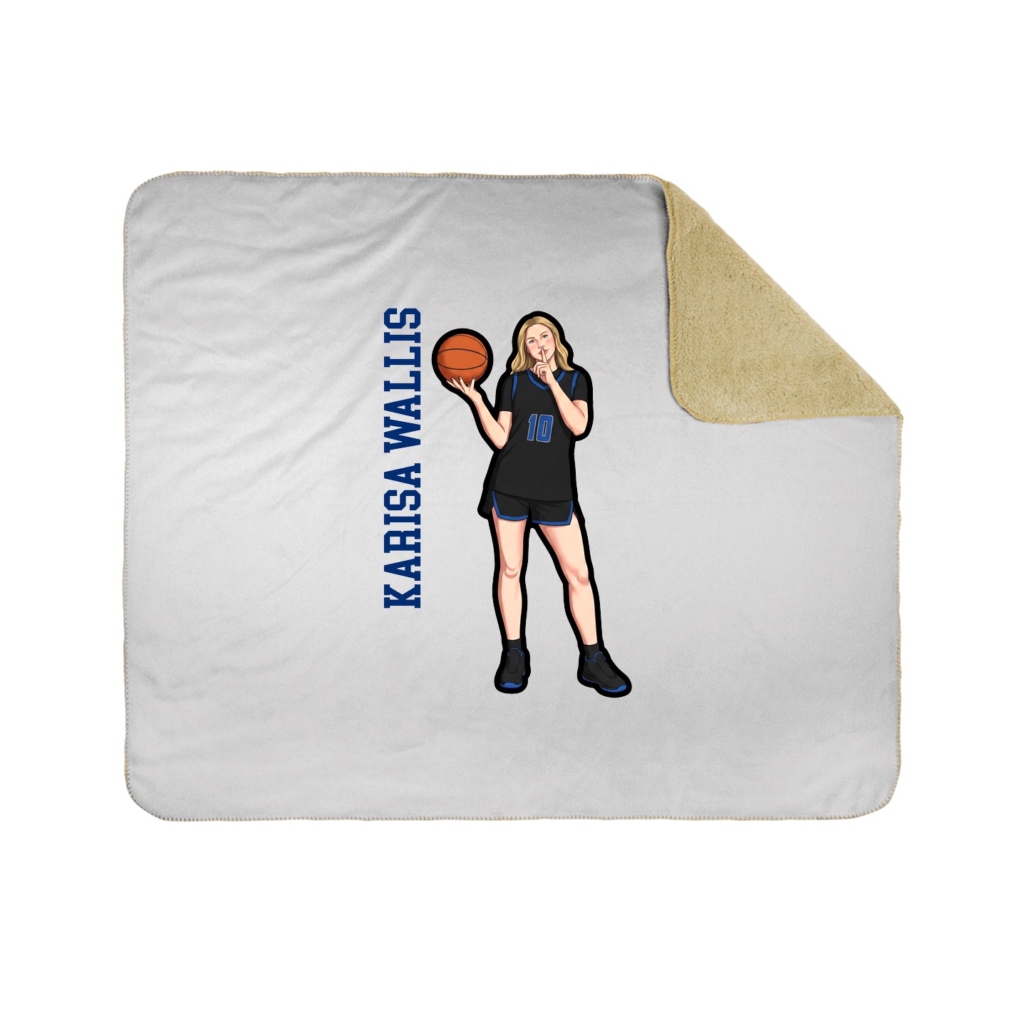 Throw Blanket — Name Vertical in White