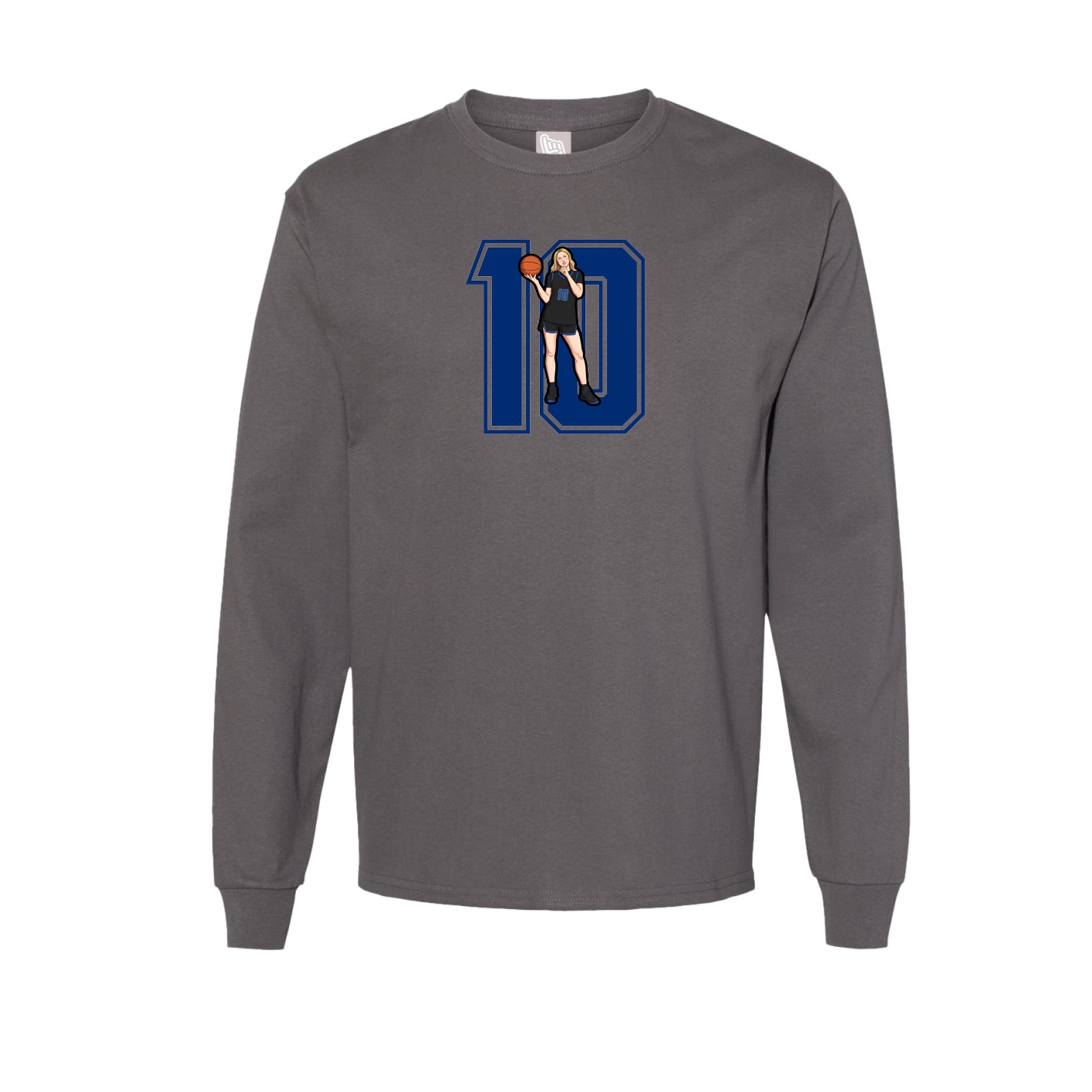 Long Sleeve Tee — Number in Grey