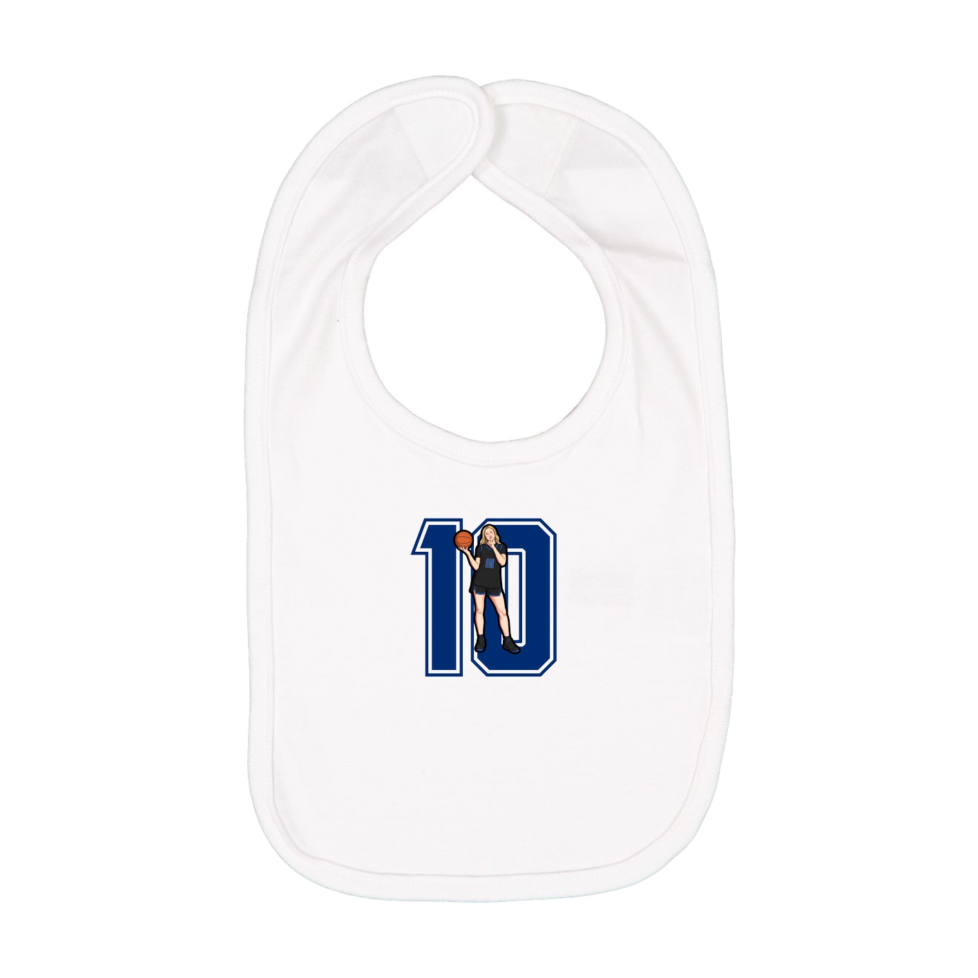 Infant Bib — Number in White