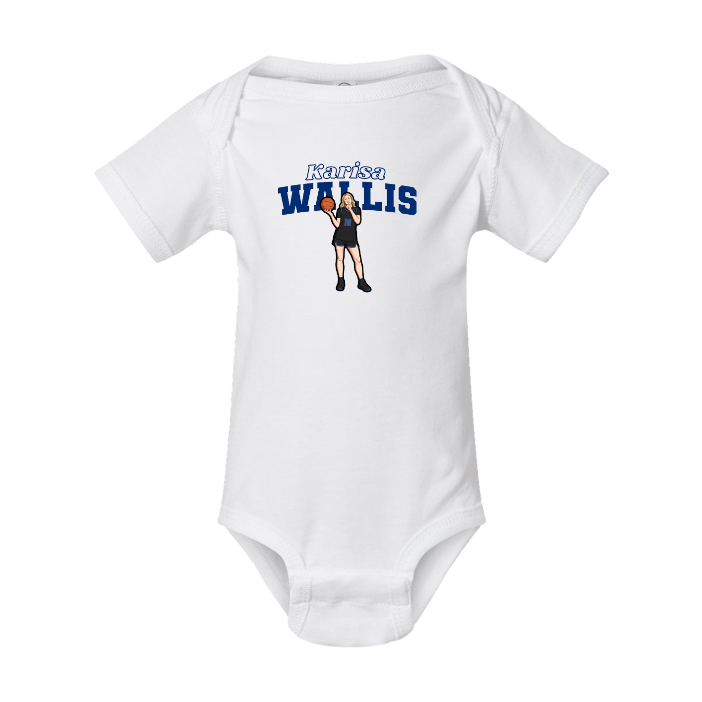 Baby Onesie — Name Arch in White