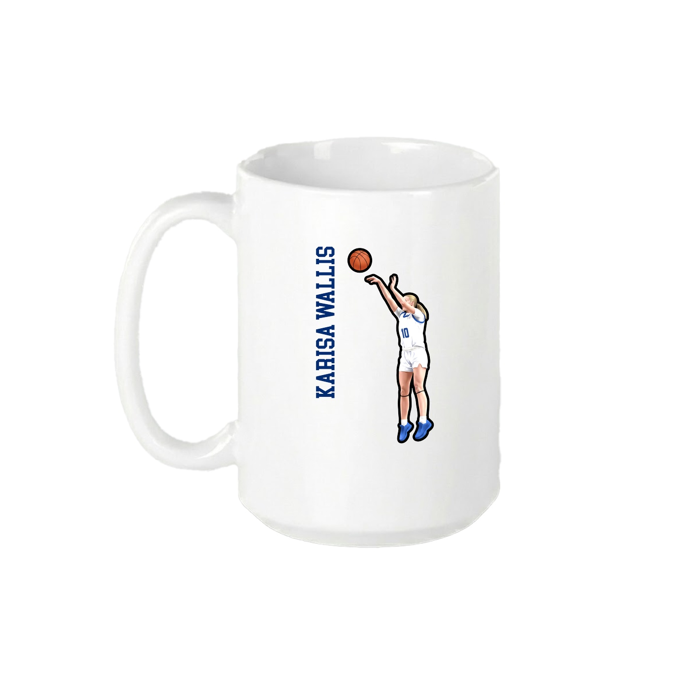 15oz Coffee Mug — Name Vertical in White