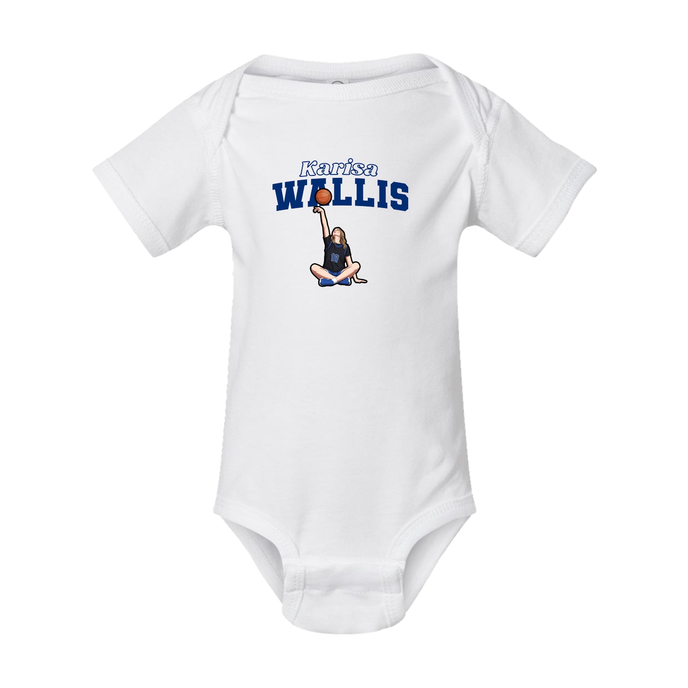 Baby Onesie — Name Arch in White