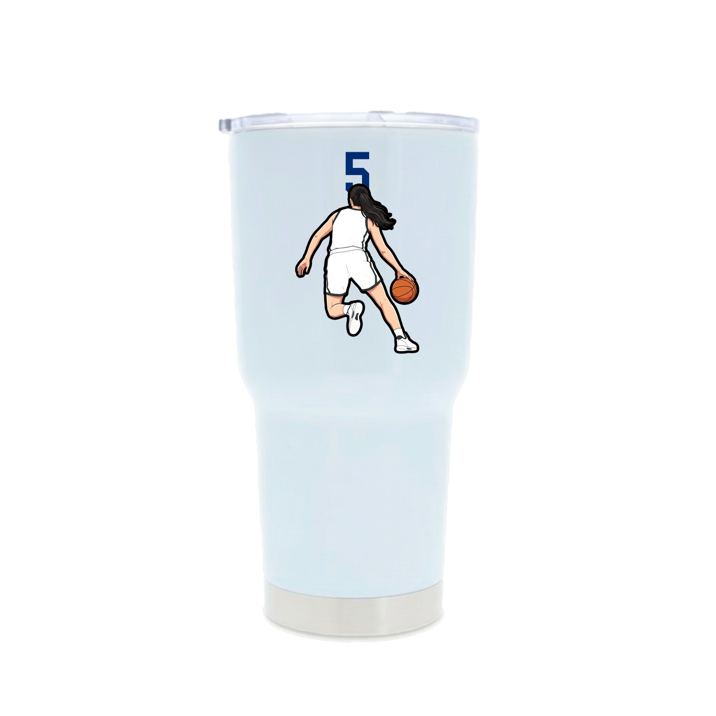 30oz Stainless Steel Tumbler — Number Top in White