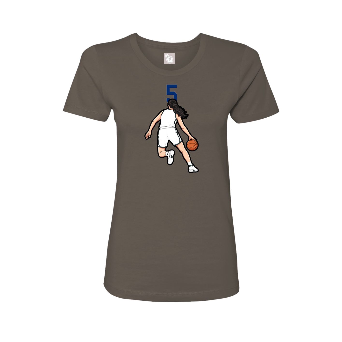 Fitted Women's Tee — Number Top in Grey