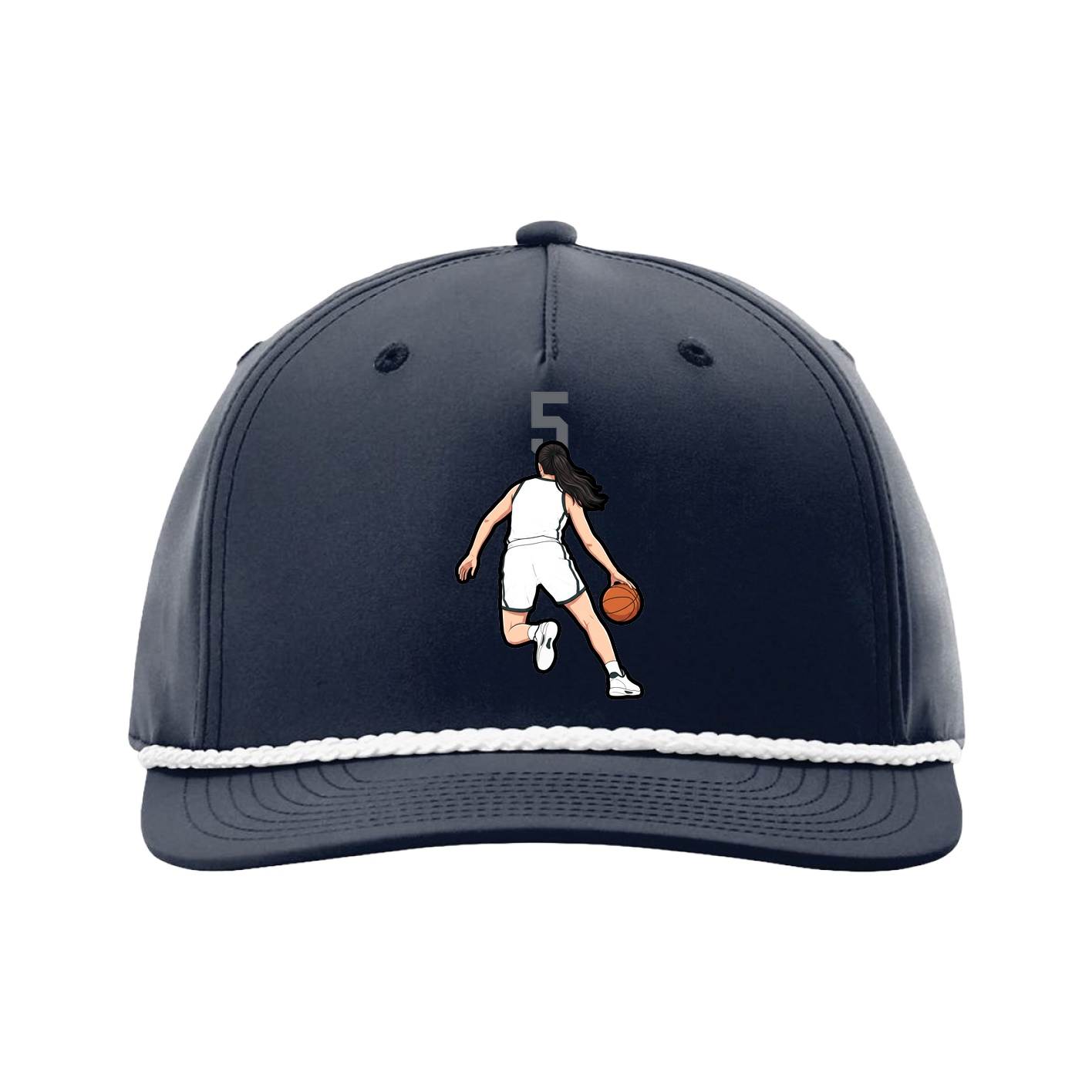 Five-Panel Classic Rope Cap — Number Top in Navy