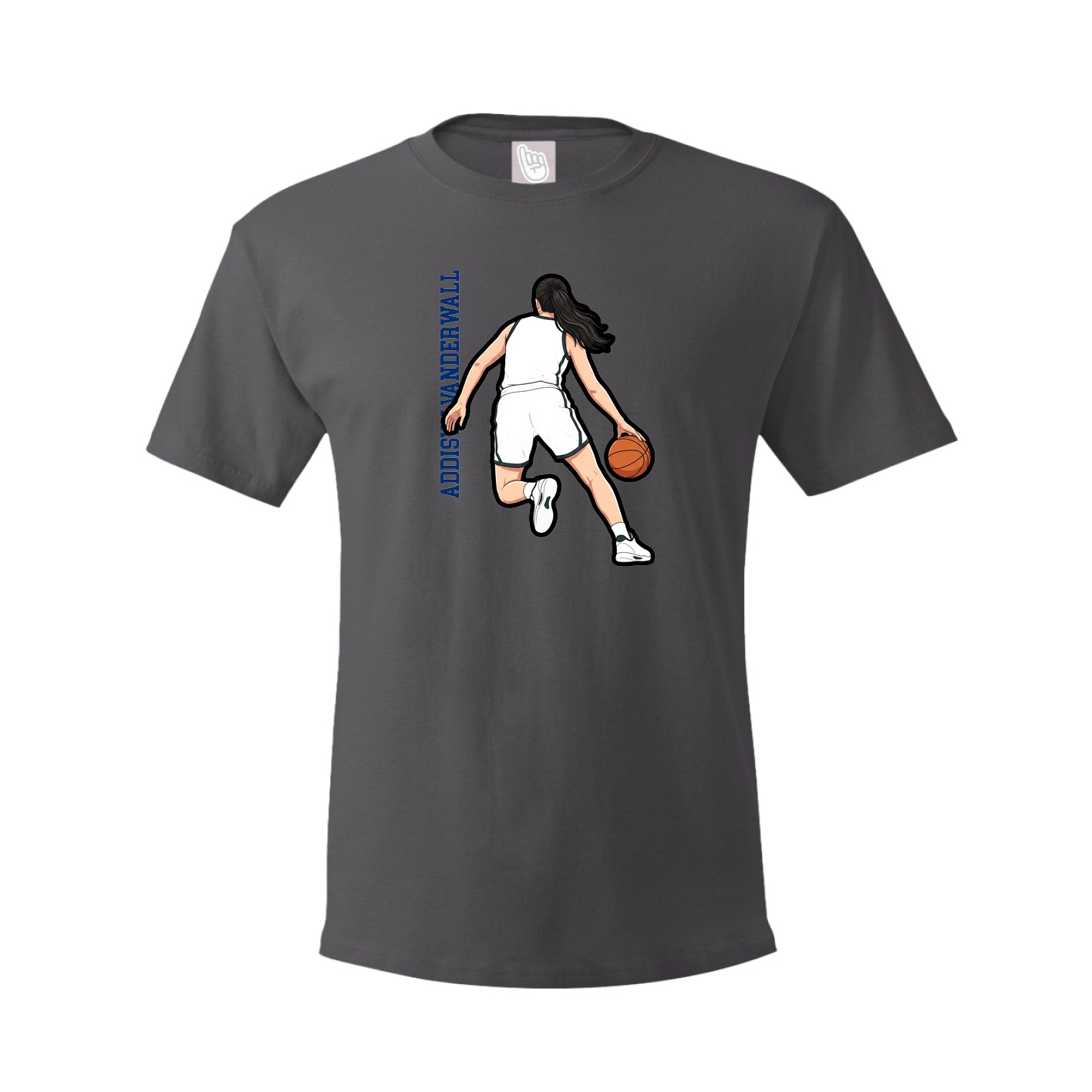 Tee — Name Vertical in Grey