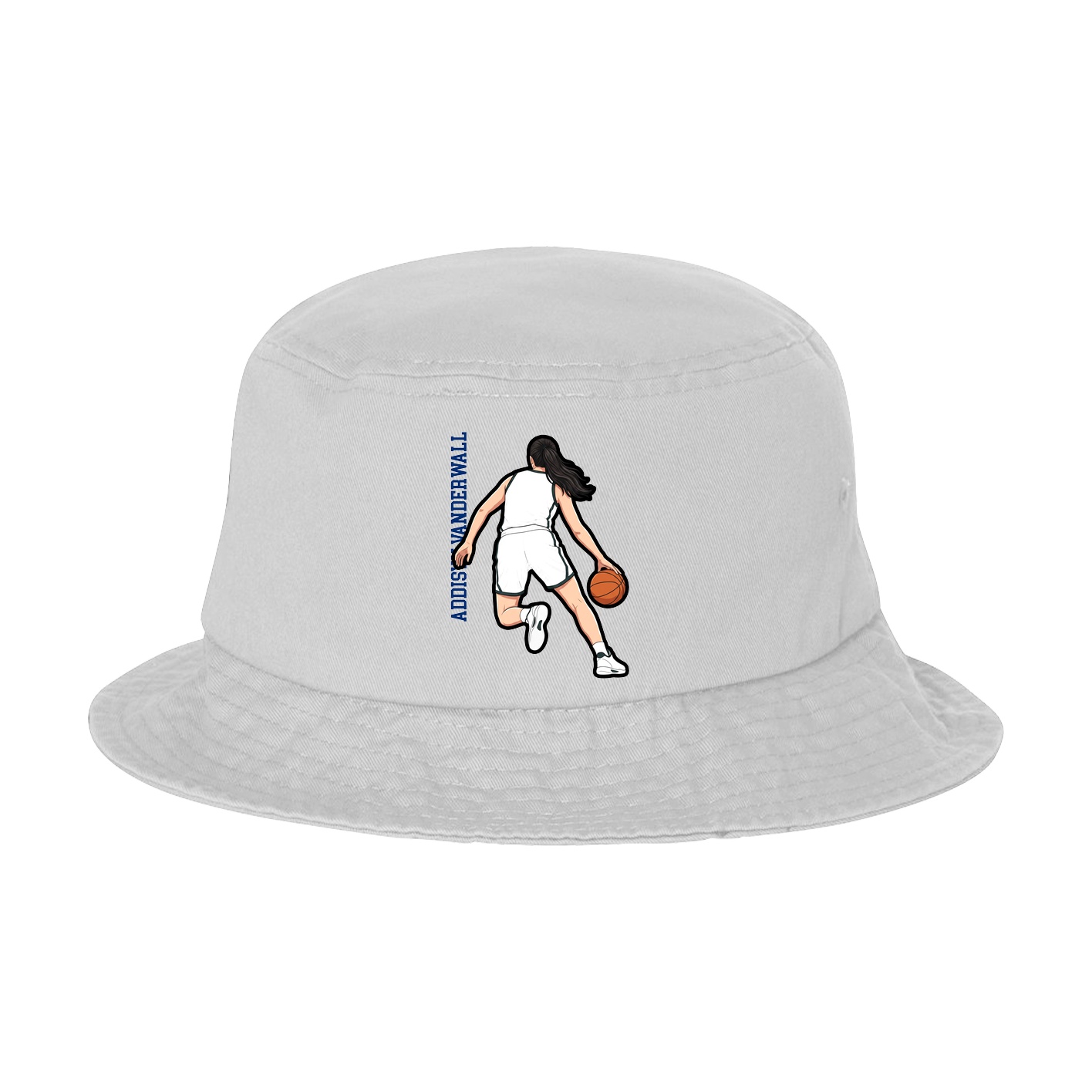 Bucket Cap — Name Vertical in White