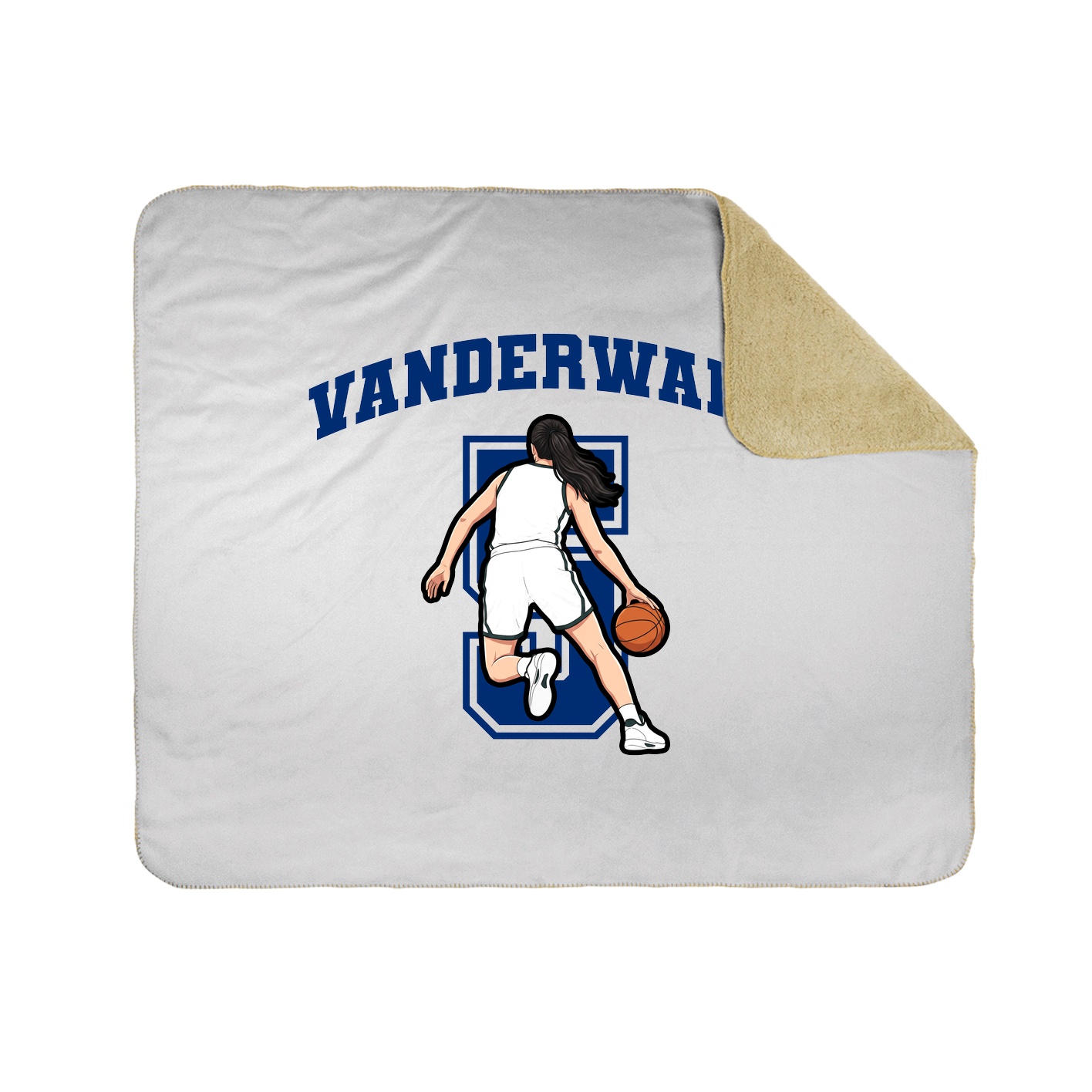 Throw Blanket — Number in White