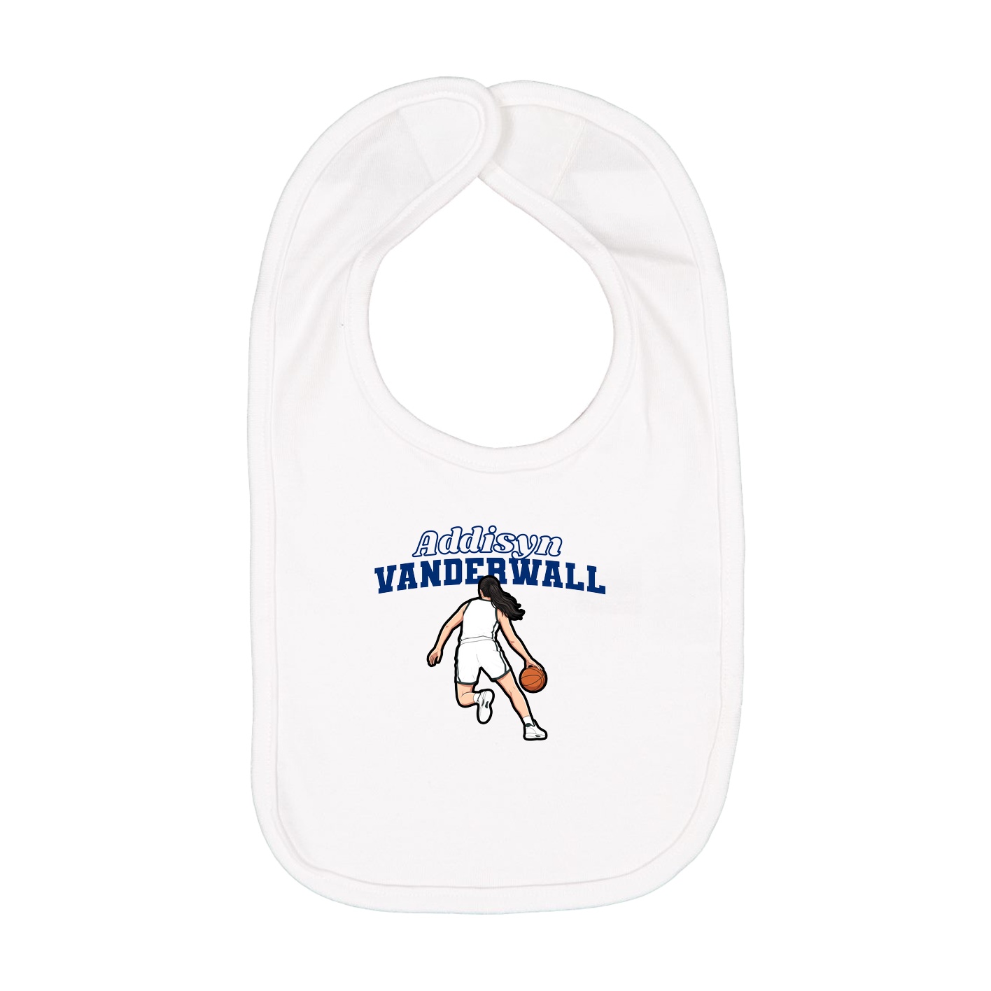 Infant Bib — Name Arch in White