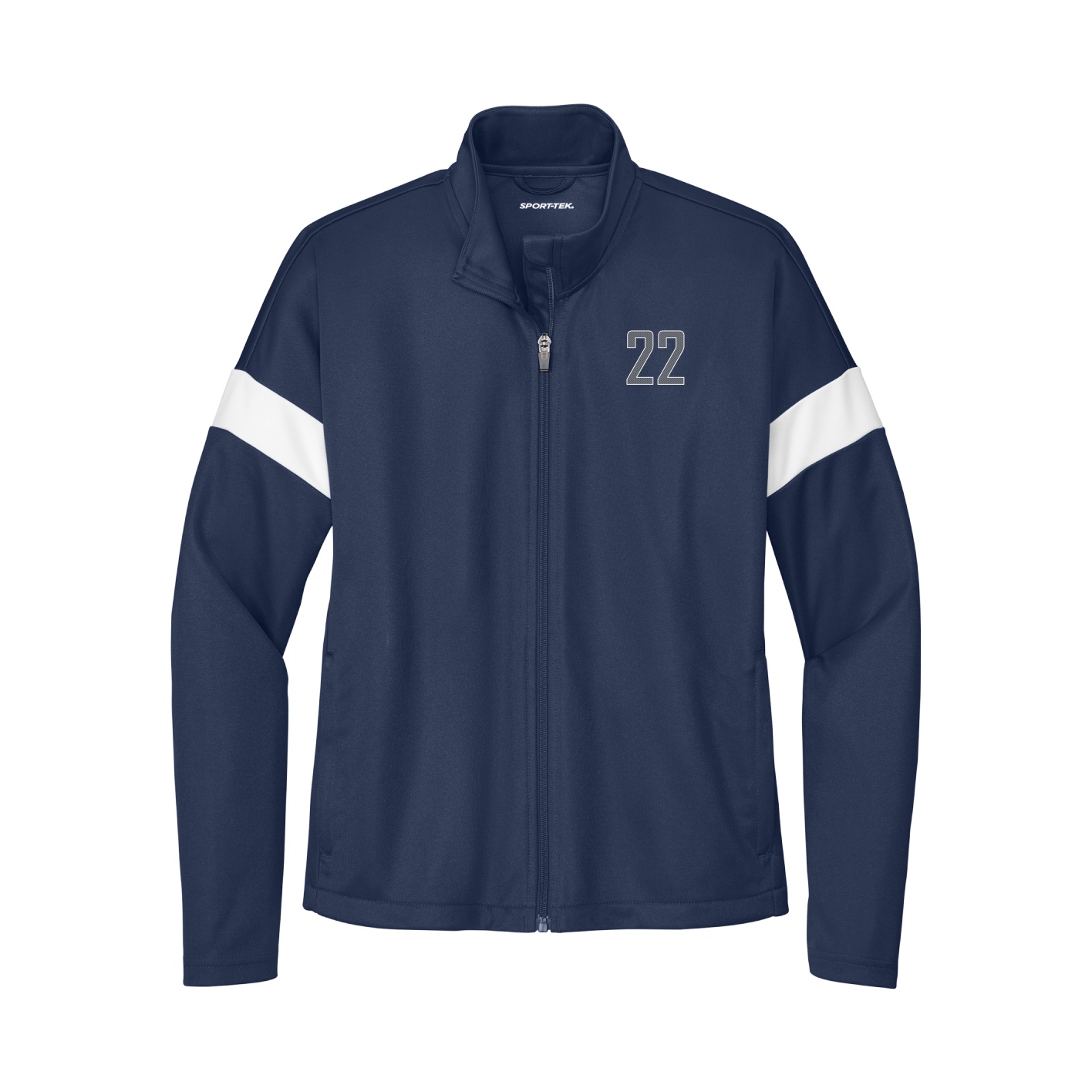 Womens Team Travel Full-Zip Jacket — Front Shirsy in Navy/White