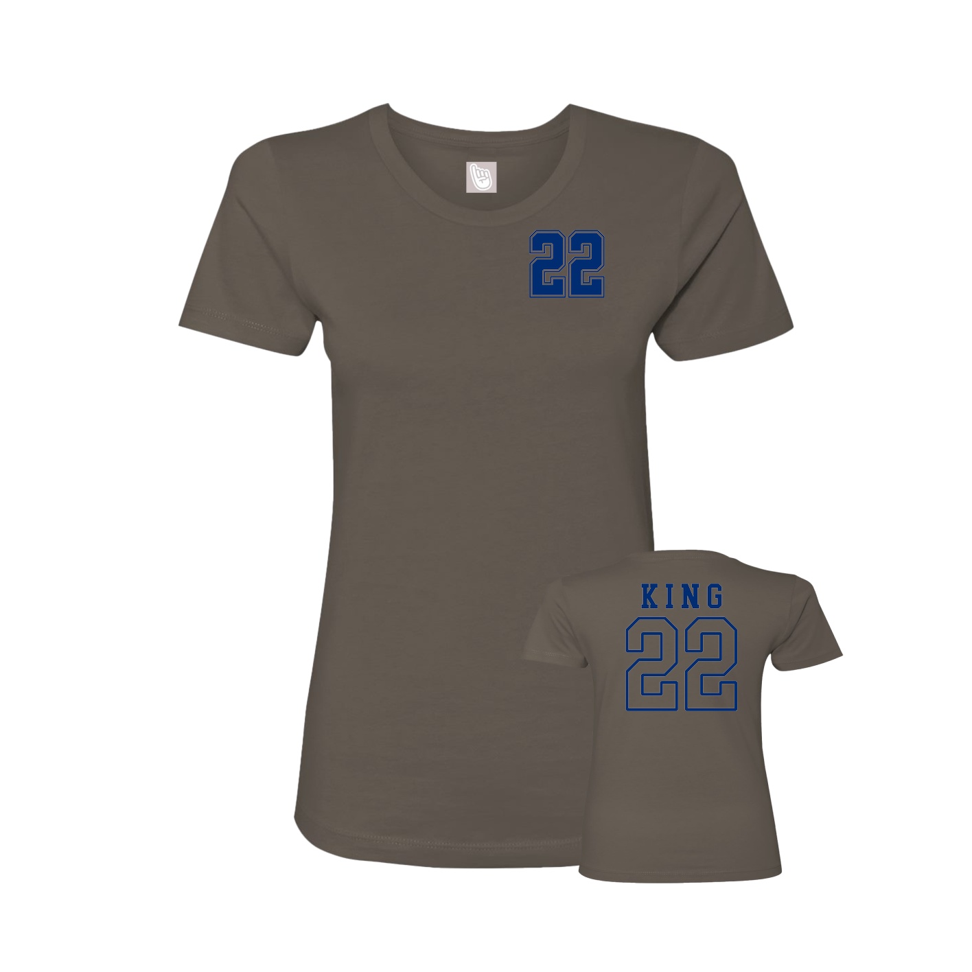 Womens Tee — Chest Back in Grey