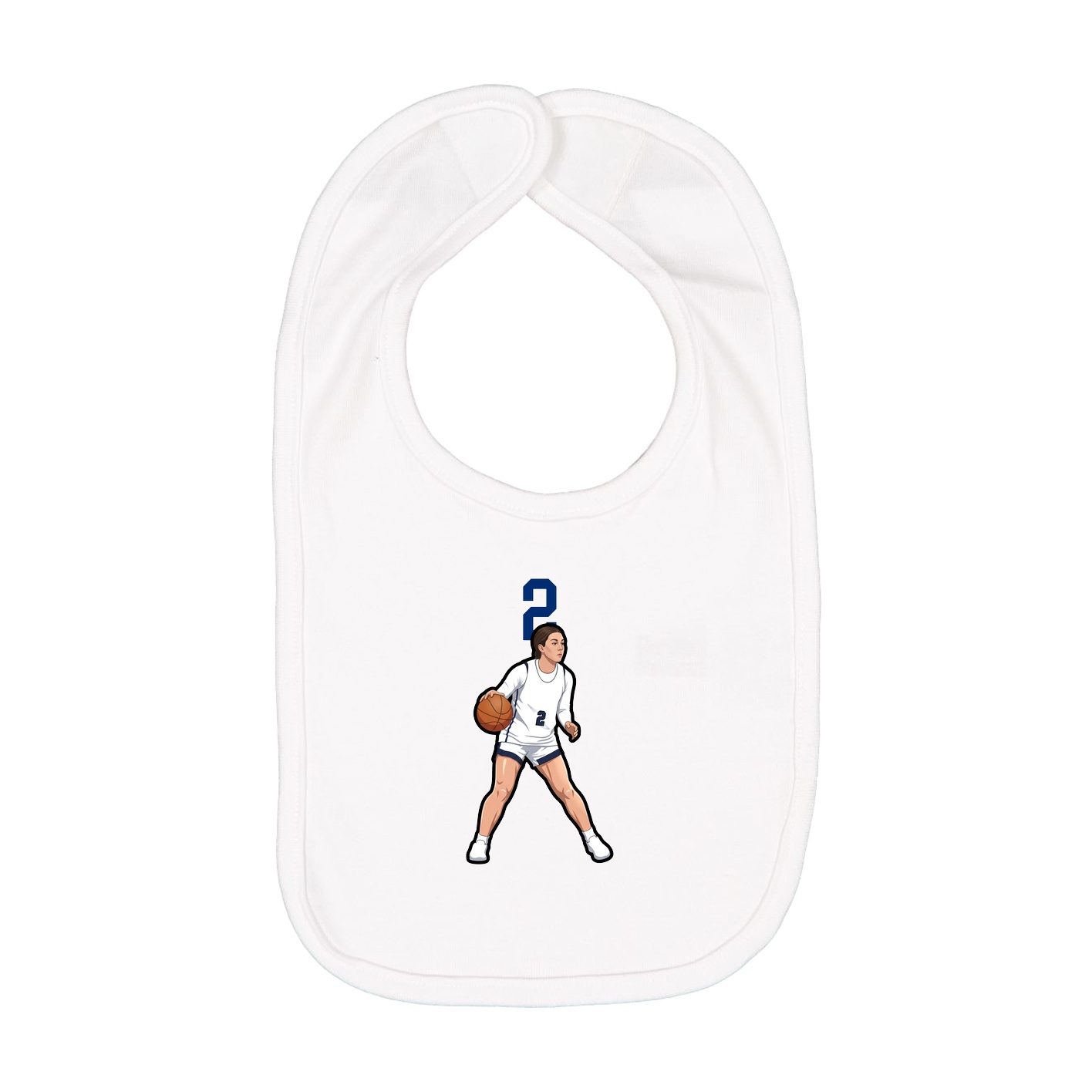 Infant Bib — Number Top in White