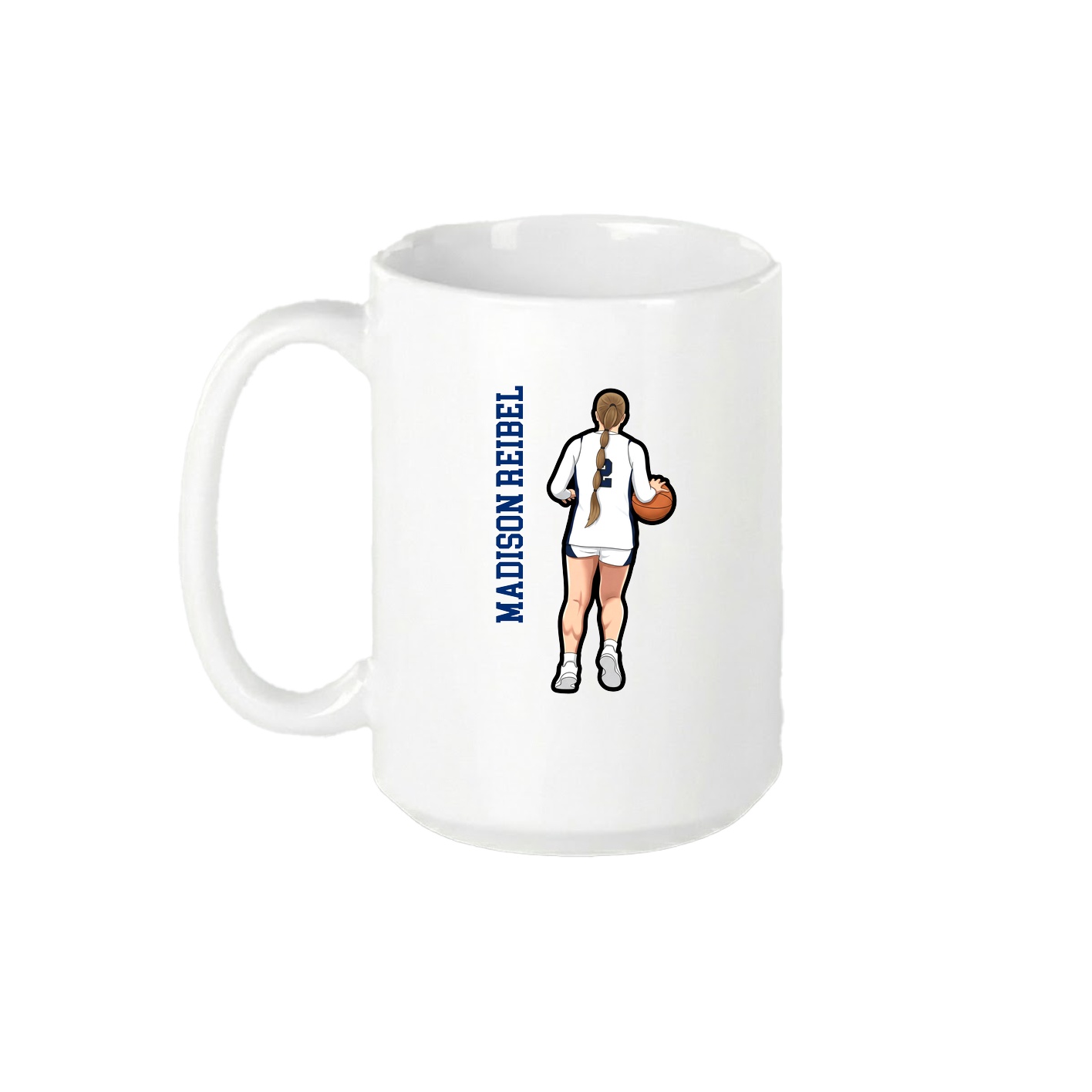 15oz Coffee Mug — Name Vertical in White