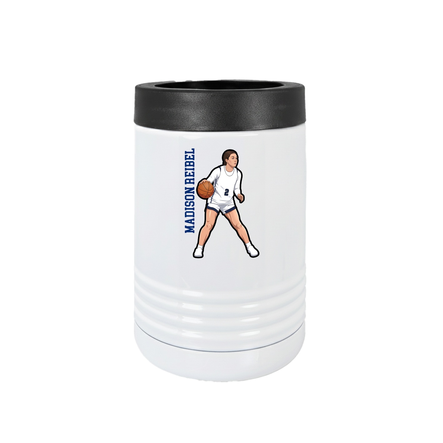 Beverage Holder — Name Vertical in White
