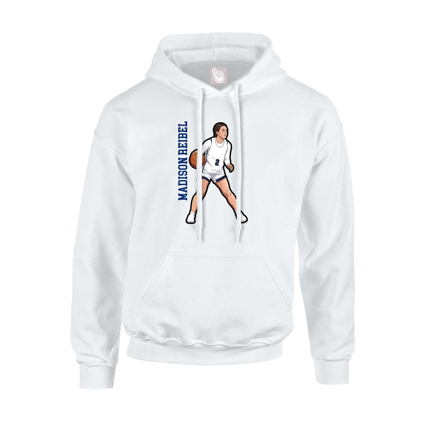 Hoodie — Name Vertical in White