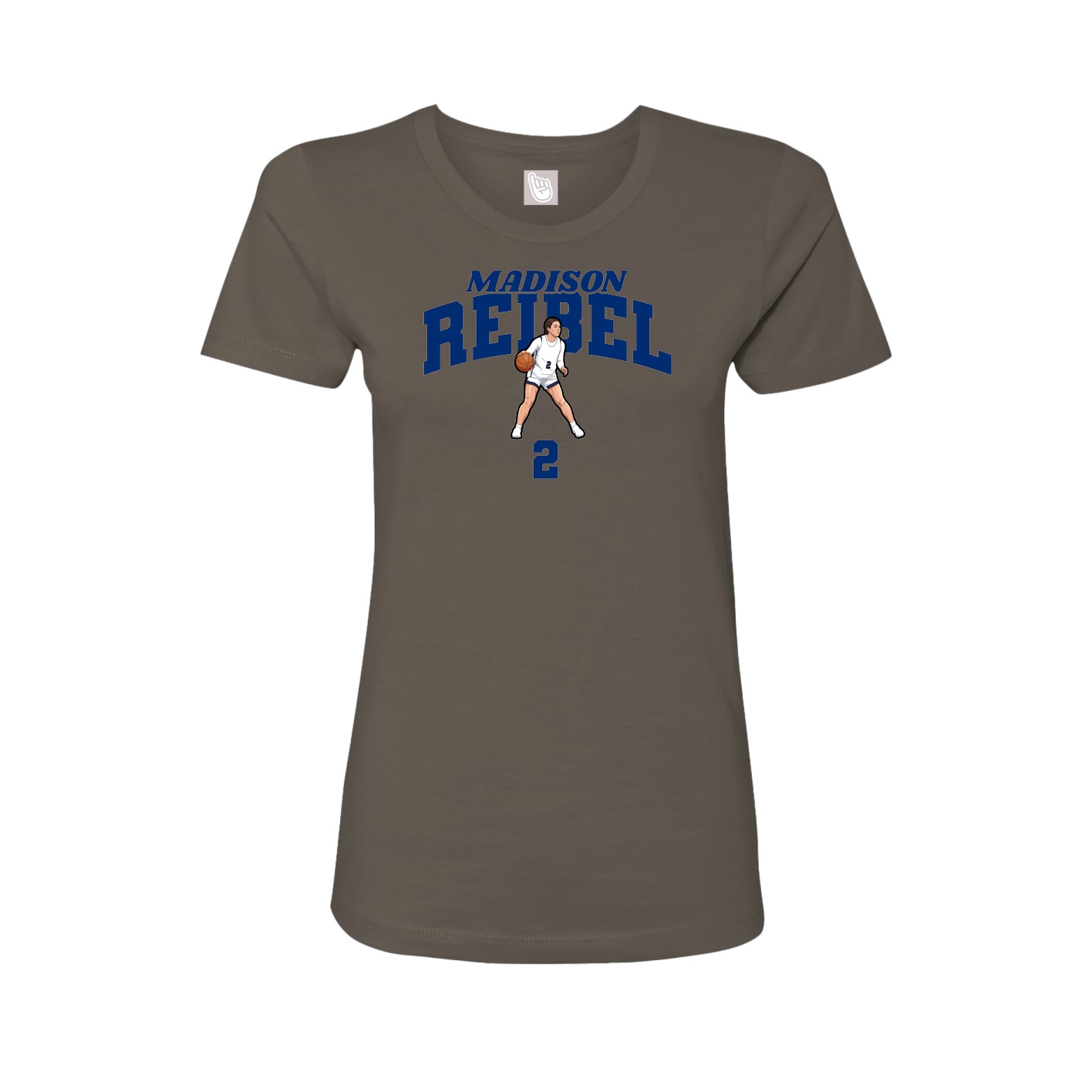 Fitted Women's Tee — Signature Arch in Grey