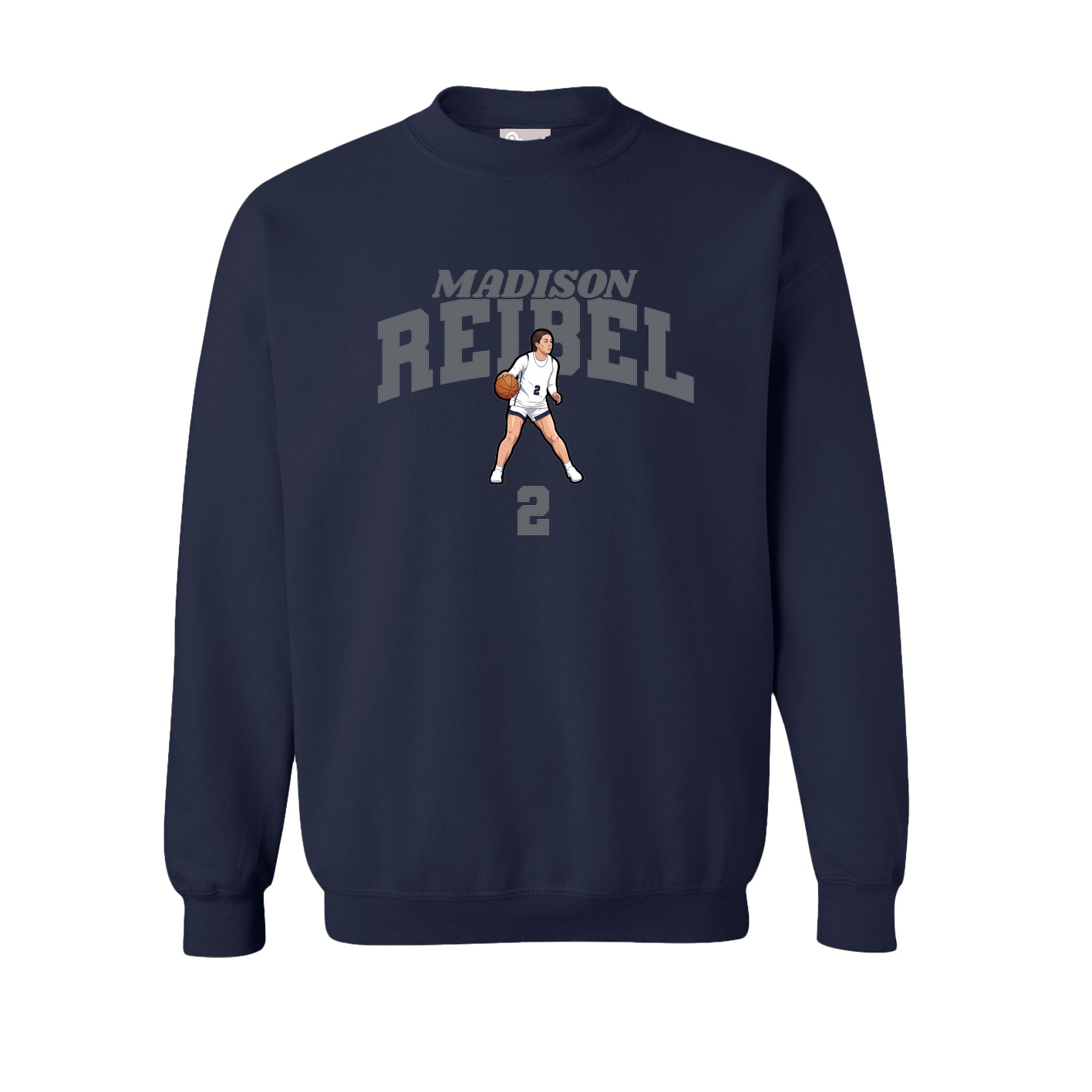 Fleece Crew — Signature Arch in Navy