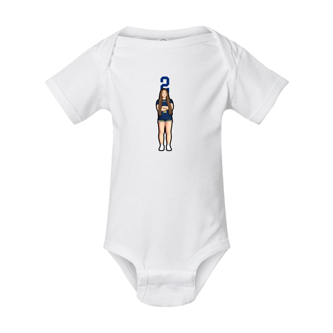 Baby Onesie — Number Top in White