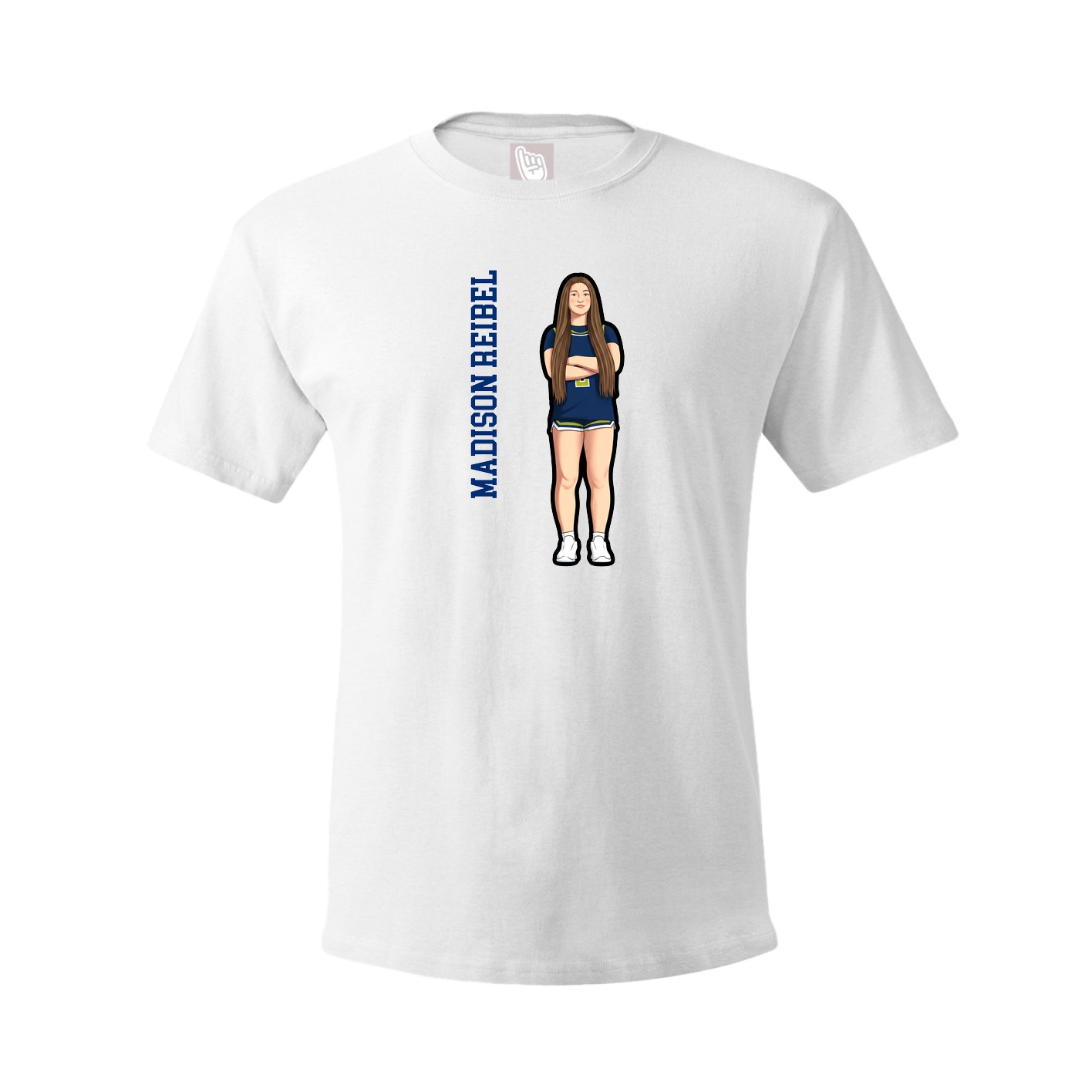 Youth Tee — Name Vertical in White