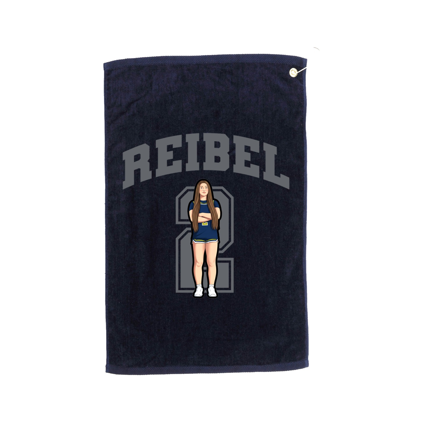 Golf Towel — Number in Navy