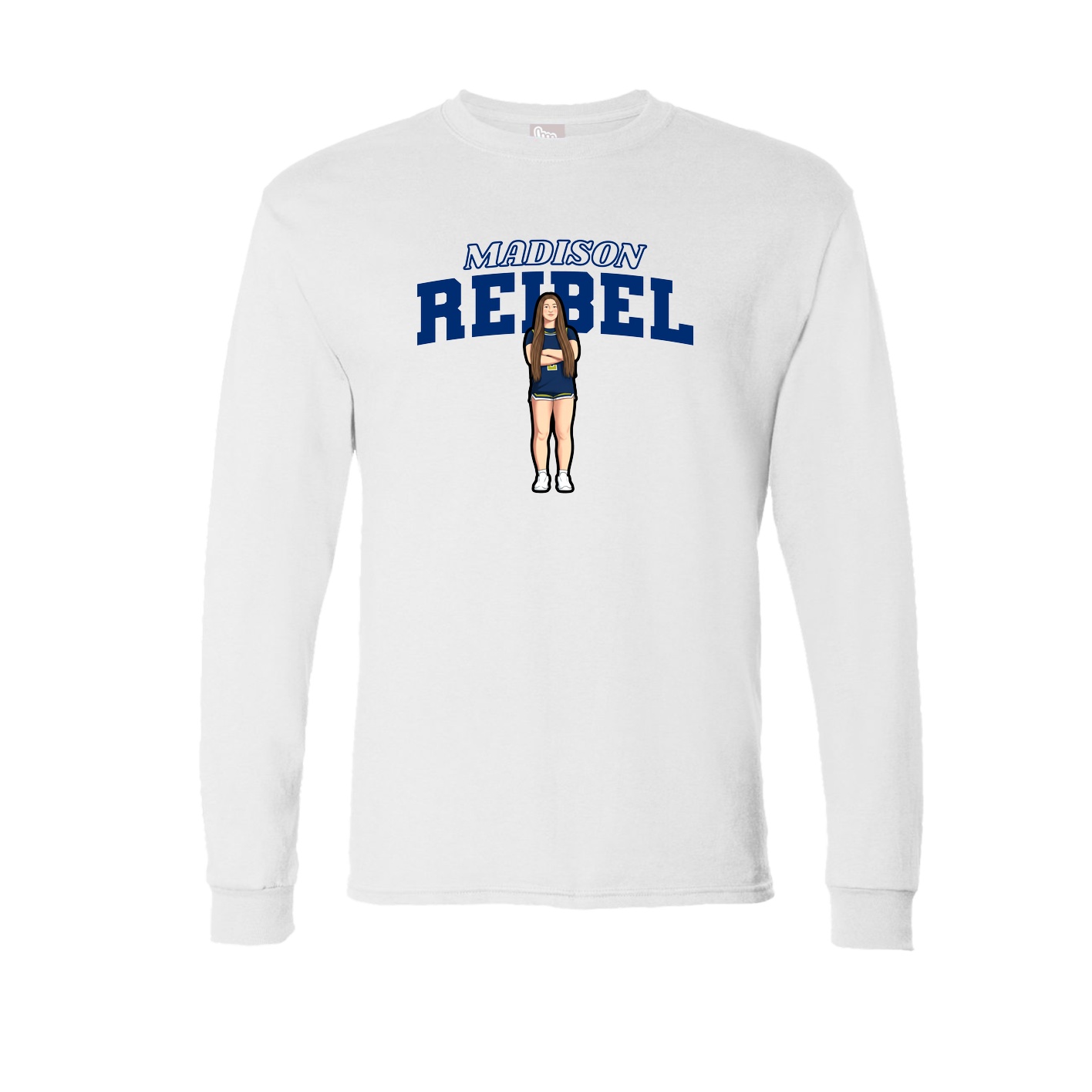 Long Sleeve Tee — Name Arch in White