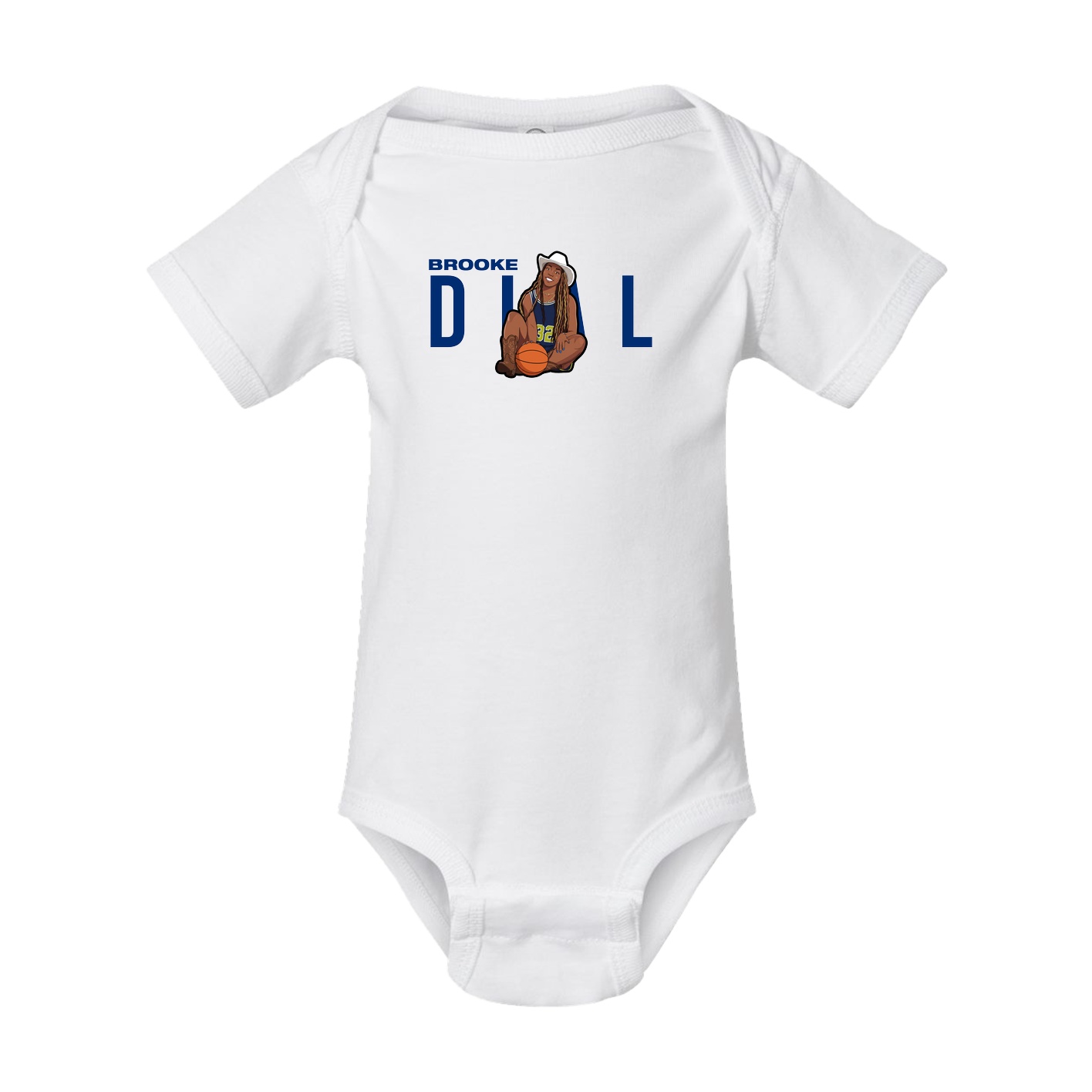 Baby Onesie — Player Name in White
