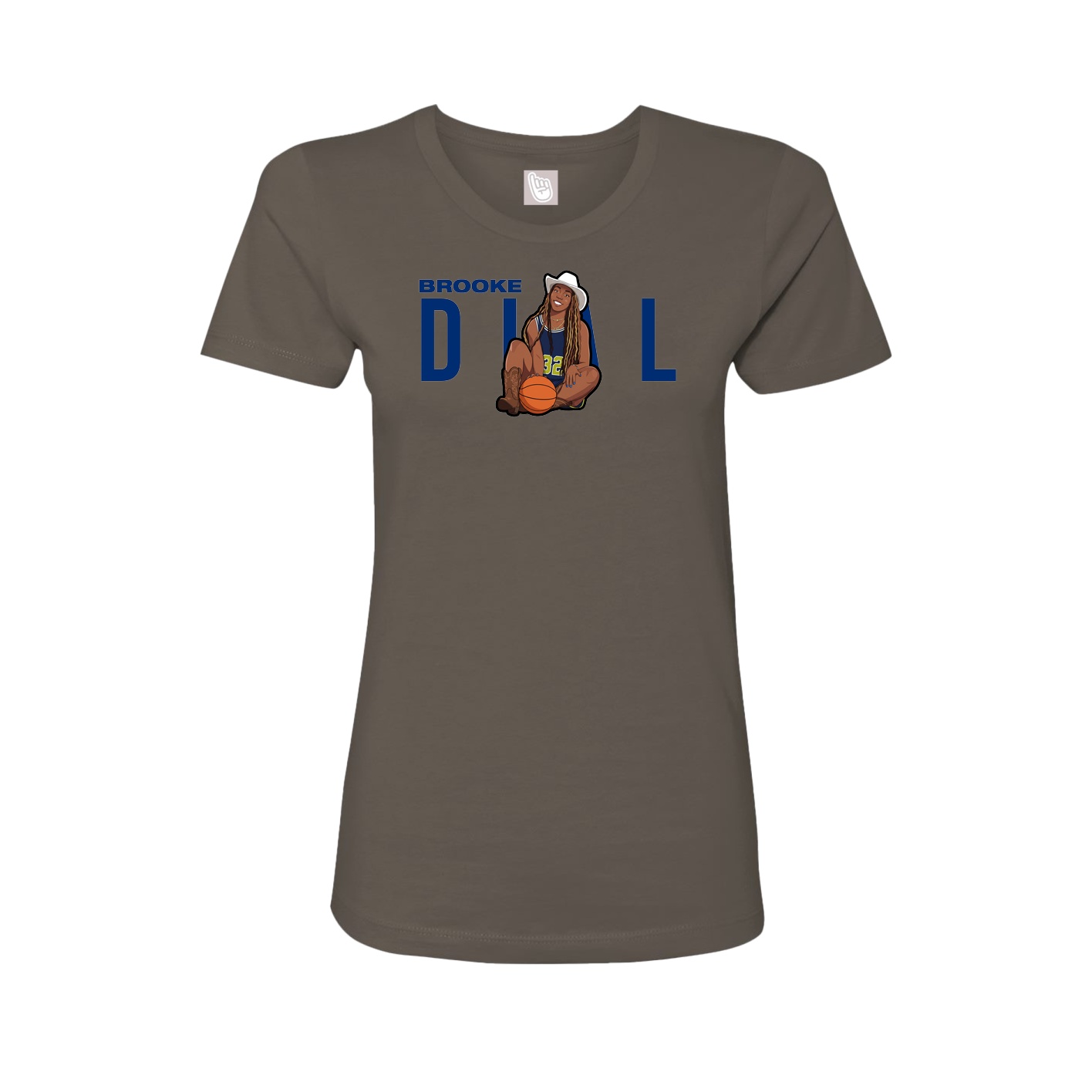 Fitted Women's Tee — Player Name in Grey