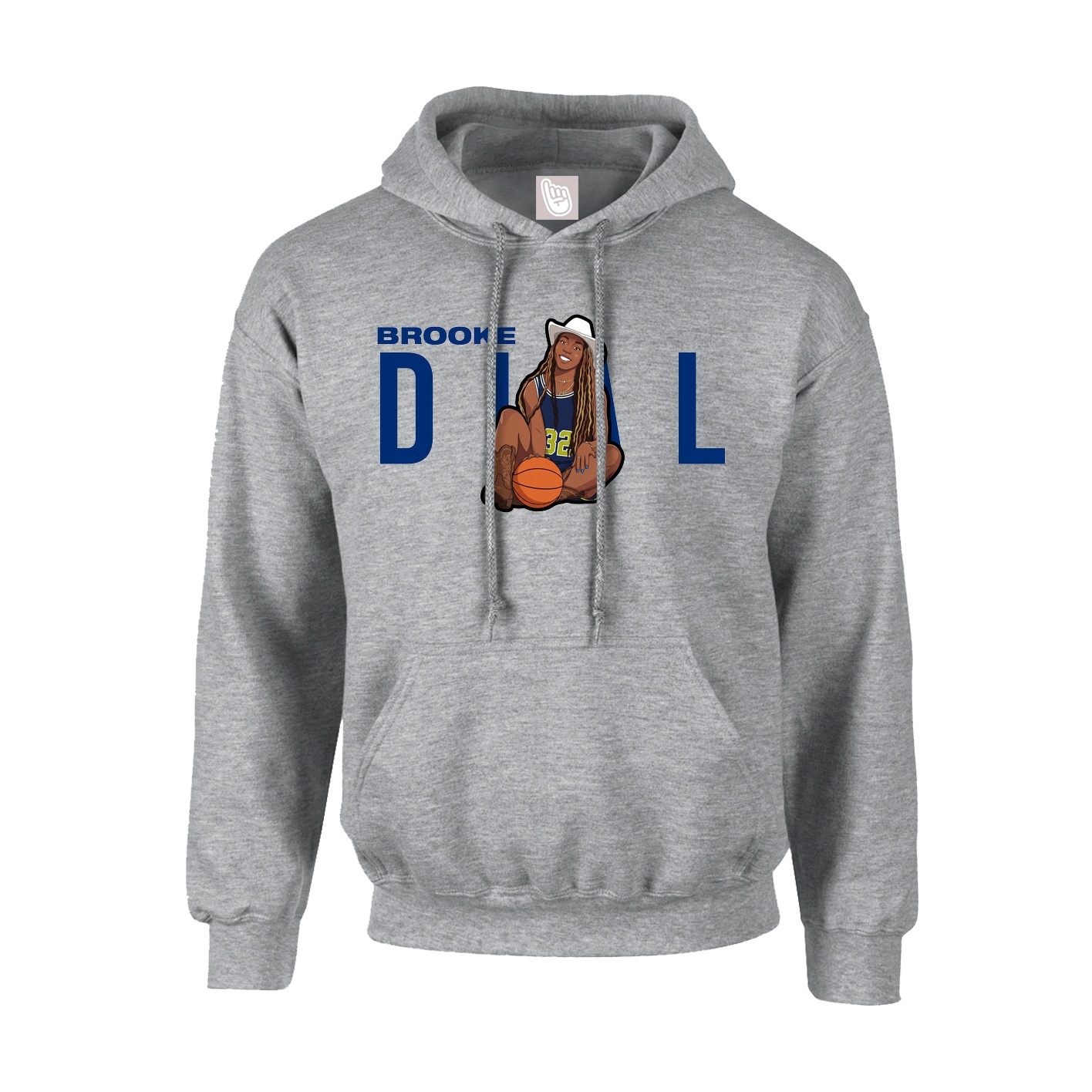 Youth Hoodie — Player Name in Grey